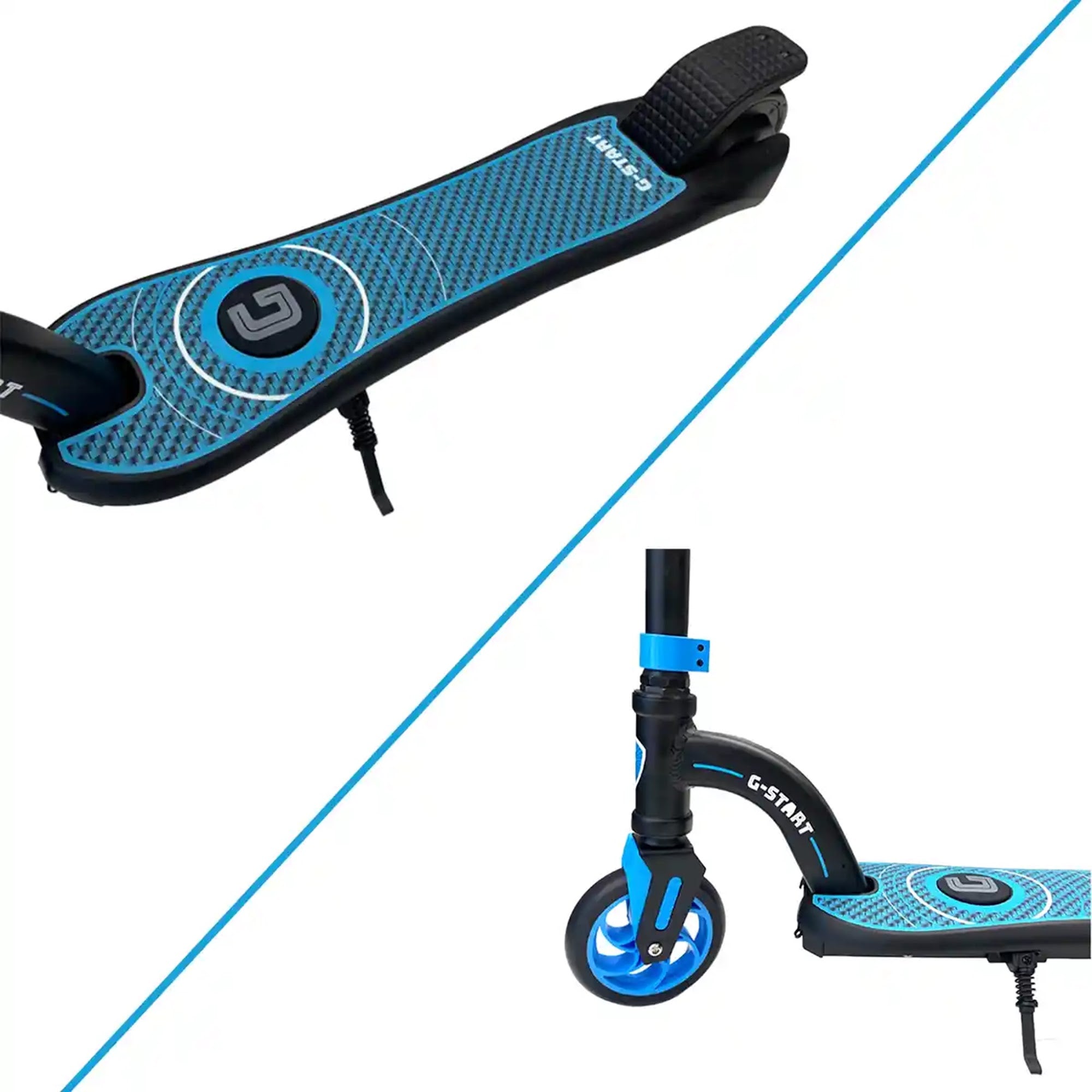 G-Start electric scooter with 24V, 3.6Ah lithium battery, 150watt motor and gravity sensor.blue