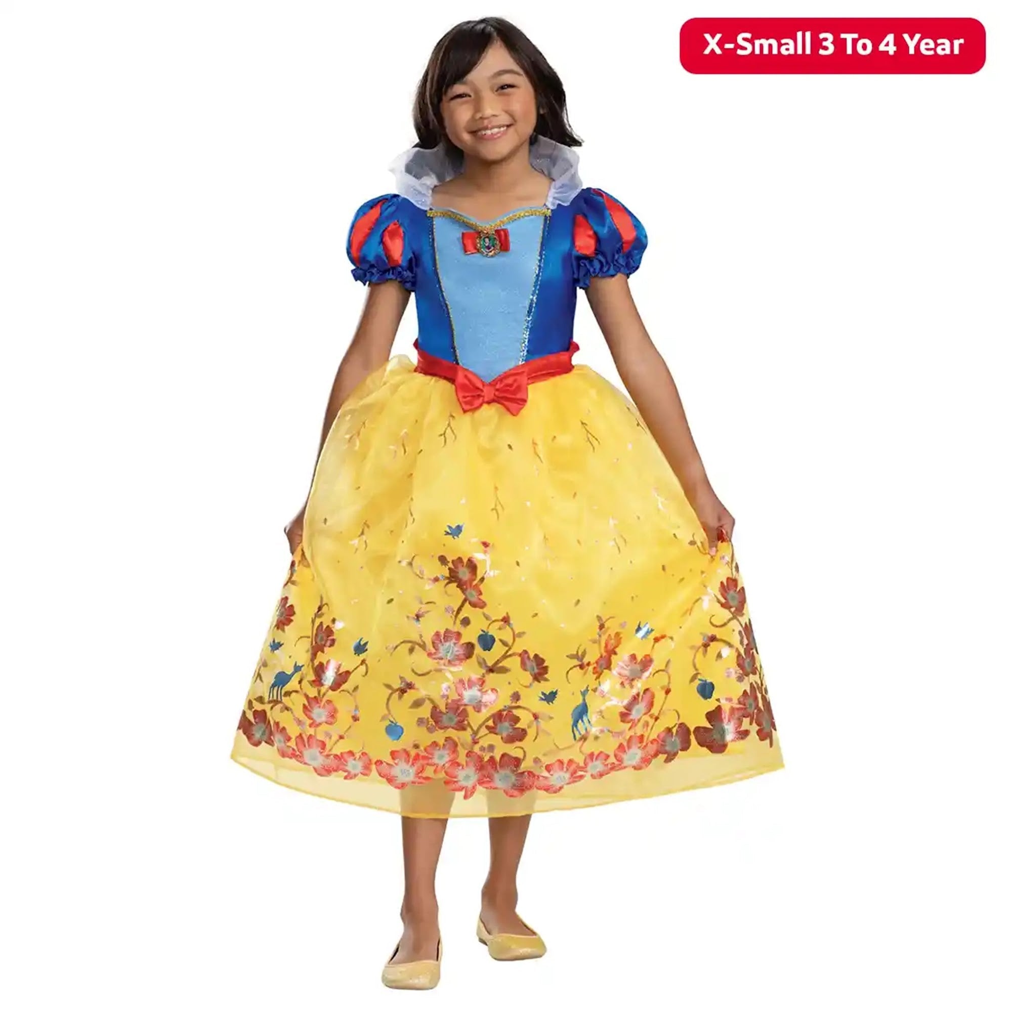 TODDLER DISNEY PRINCESS SNOW WHITE DELUXE DRESS-UP, X-SMALL 3-4 YEARS