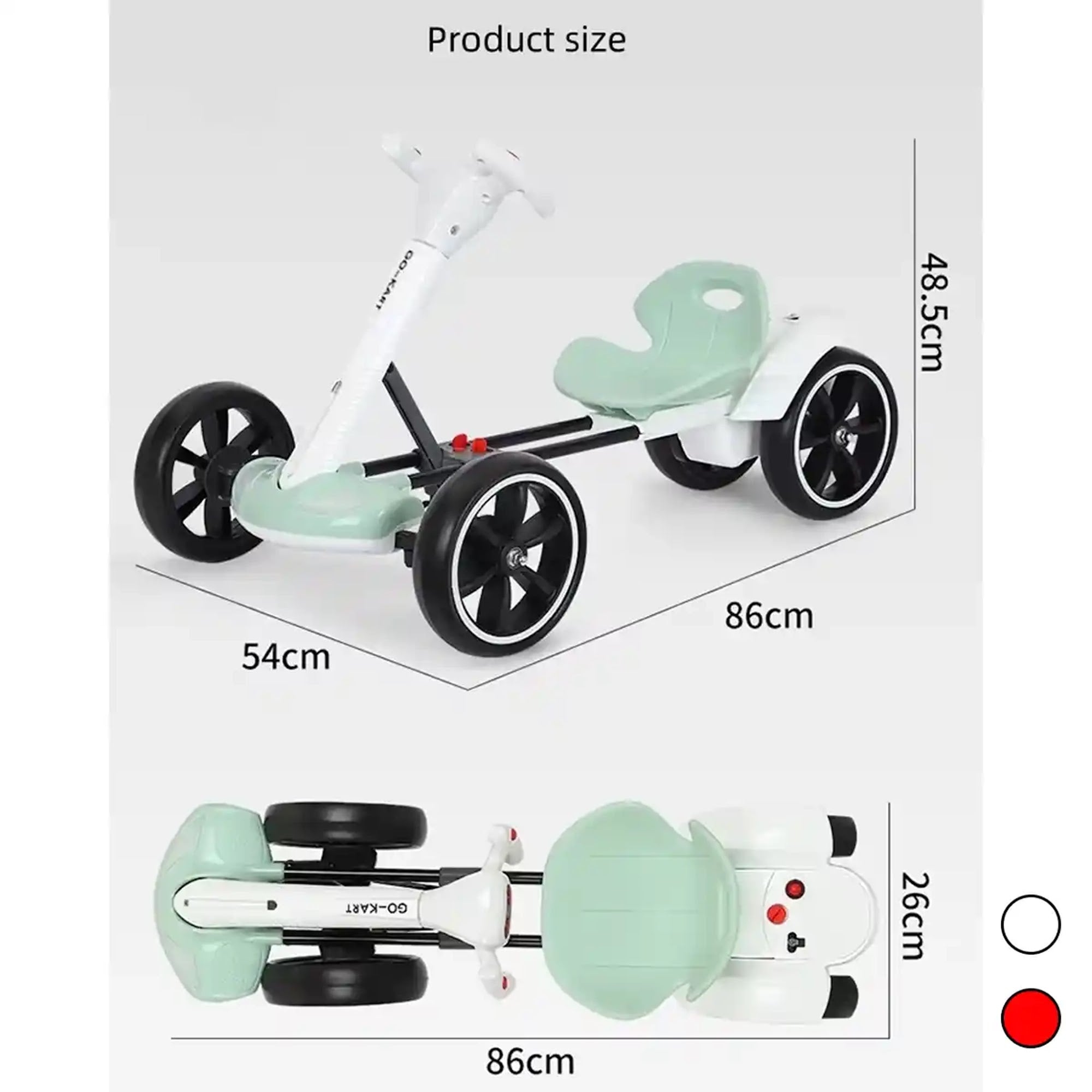 6V Foldable Electric Go Kart for 3yrs+_ Red