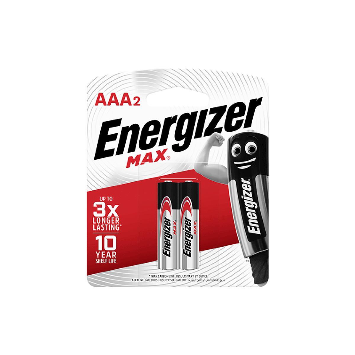 Energizer MAX Alkaline AAA Batteries 2 Pack (E92BP2)