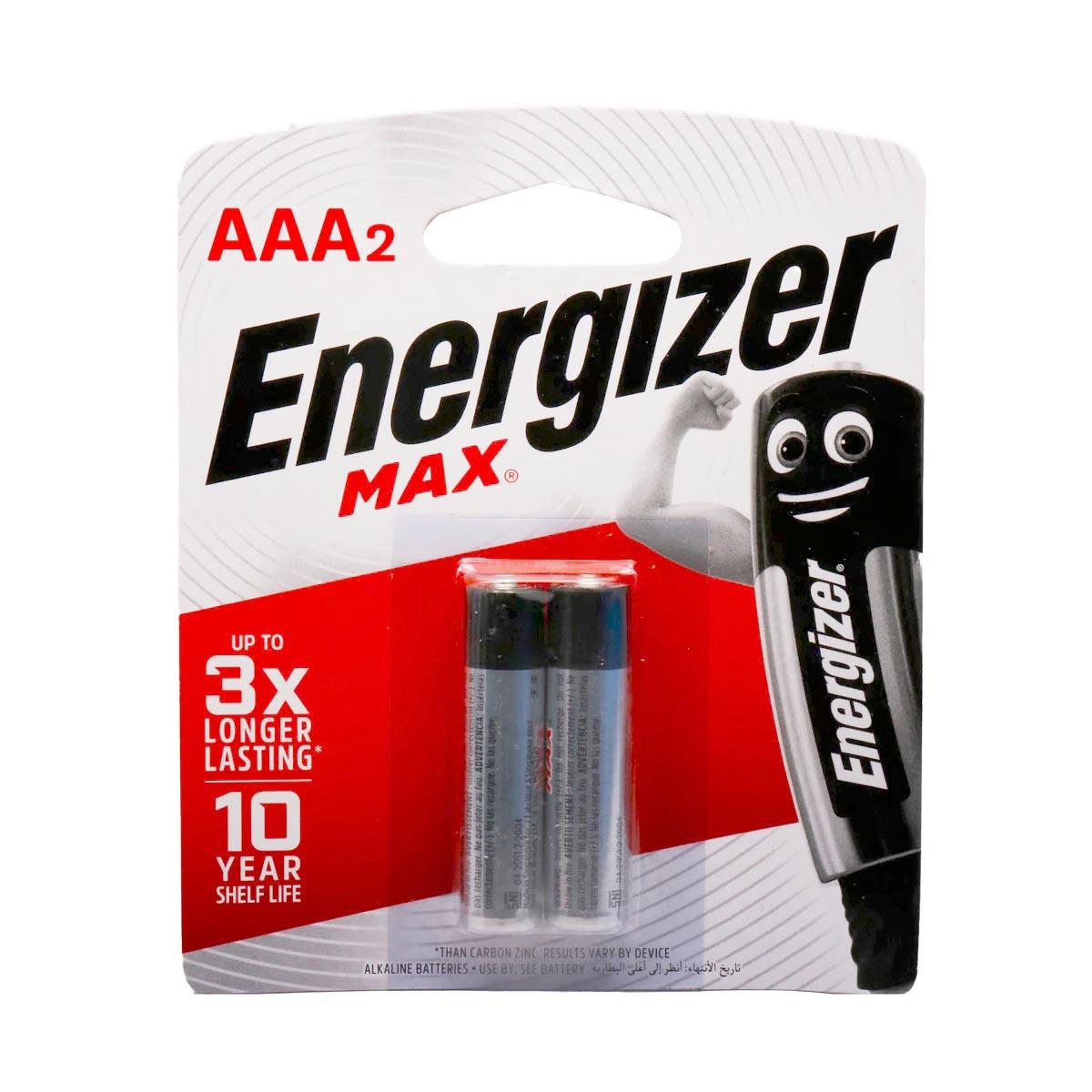 Energizer MAX Alkaline AAA Batteries 2 Pack (E92BP2)