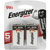 Energizer MAX Alkaline 9V Battery 2 Pack (522 BP2)