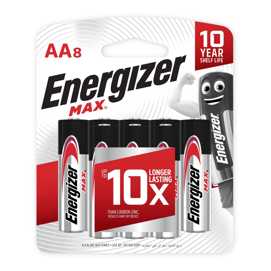 Energizer MAX Alkaline AA Batteries 8 Pack (E91BP8)