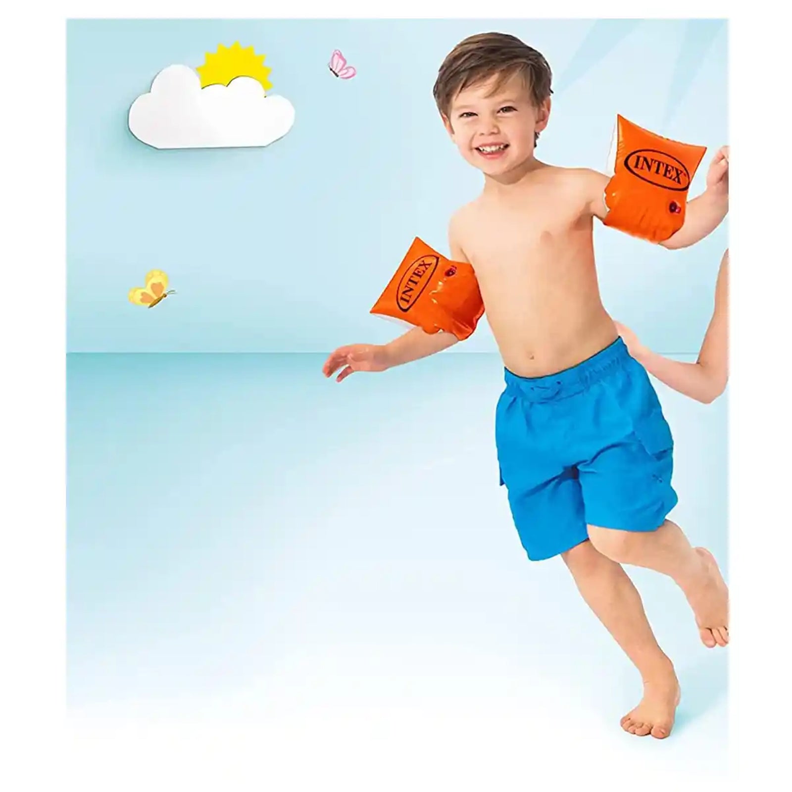 INTEX 9"X6"DELUXE ARM BANDS, AGES 3-6, PEG BOX