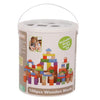 Edufun 100pc wooden blocks w/ printing pattern