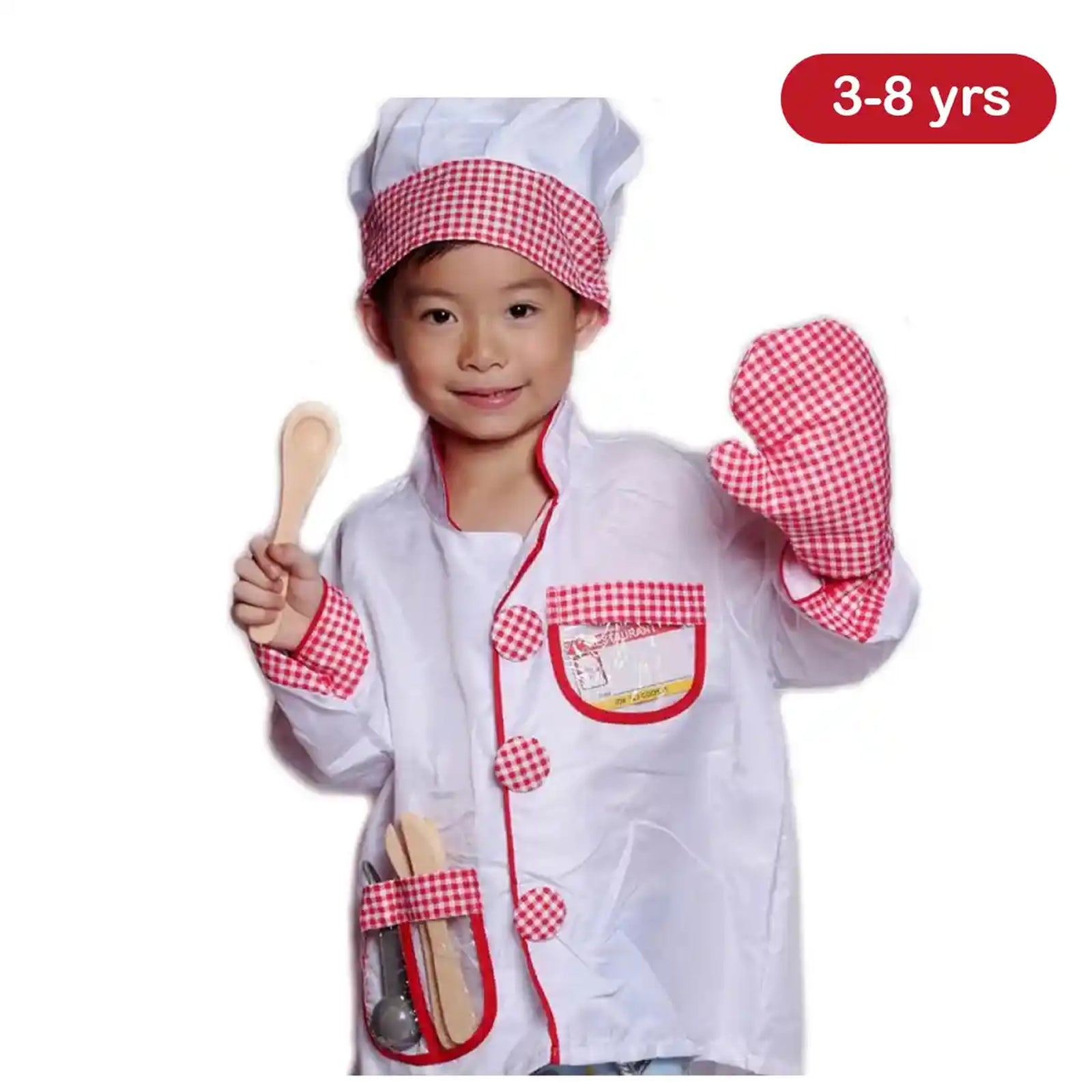 JG-1027-11 CHEF COSTUME  ( FREE SIZE 3YRS TO 8YRS )