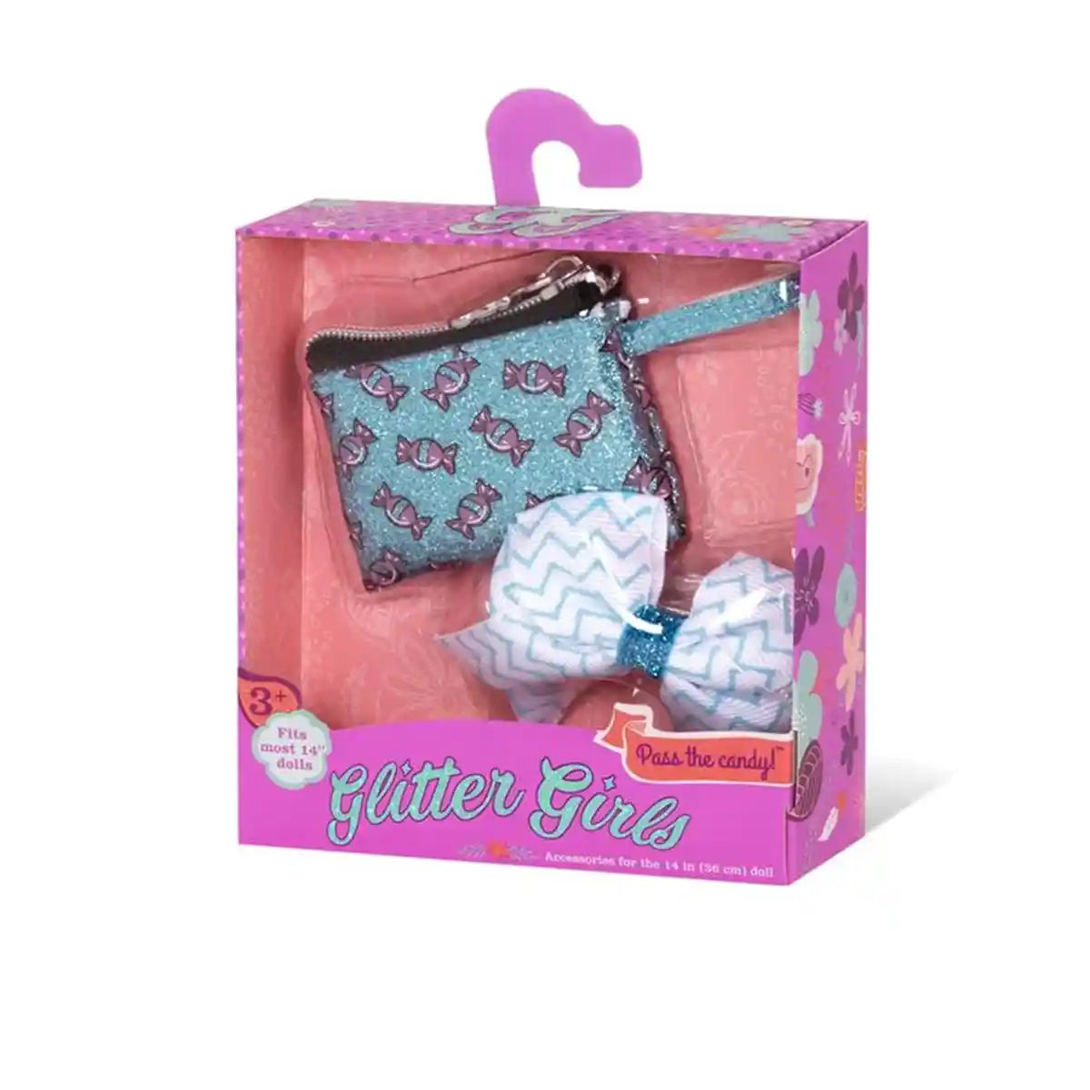 Glitter Gril 14" DOLL PURSE & BOW AS