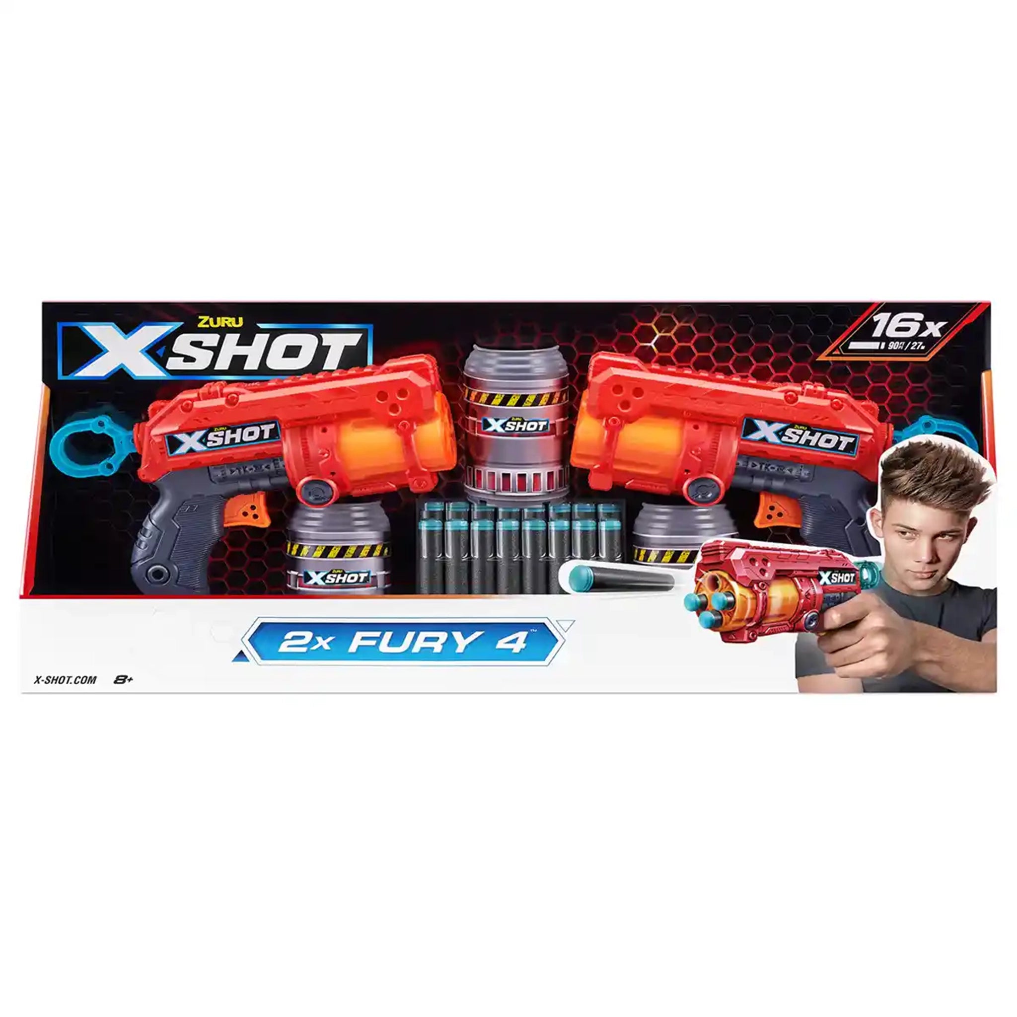 ZURU X-SHOT- EXCEL-FURY 4, 2PK