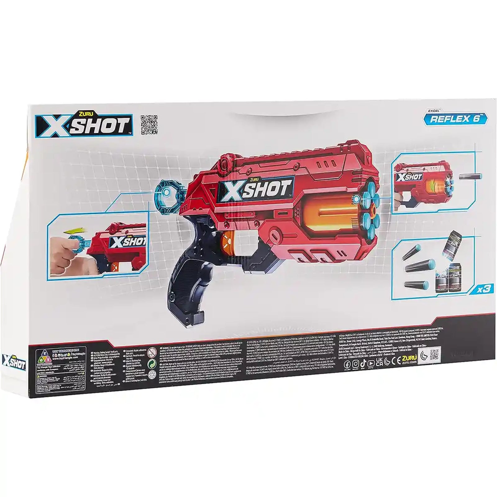 X-SHOT - Excel-REFLEX 6 Double Pack (2 Shooters, 3Cans,16Darts)