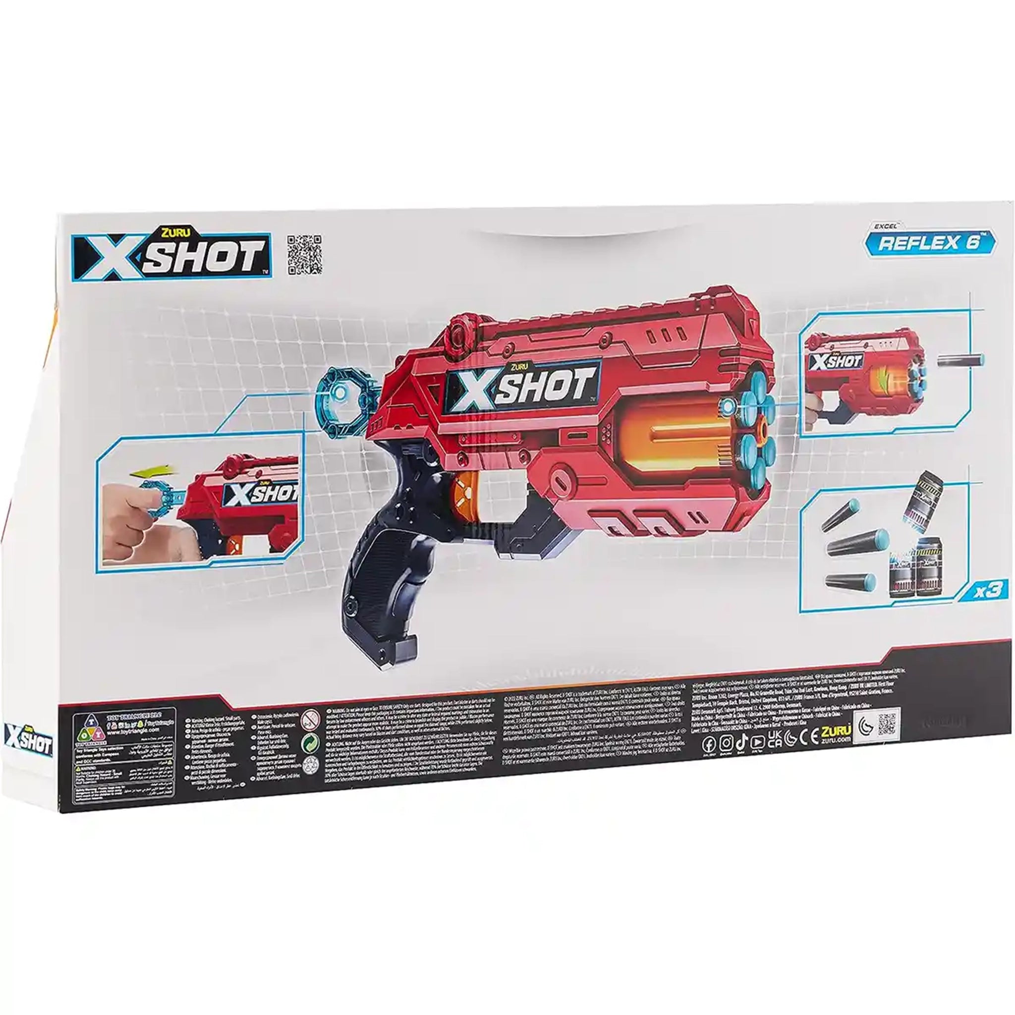 X-SHOT - Excel-REFLEX 6 Double Pack (2 Shooters, 3Cans,16Darts)