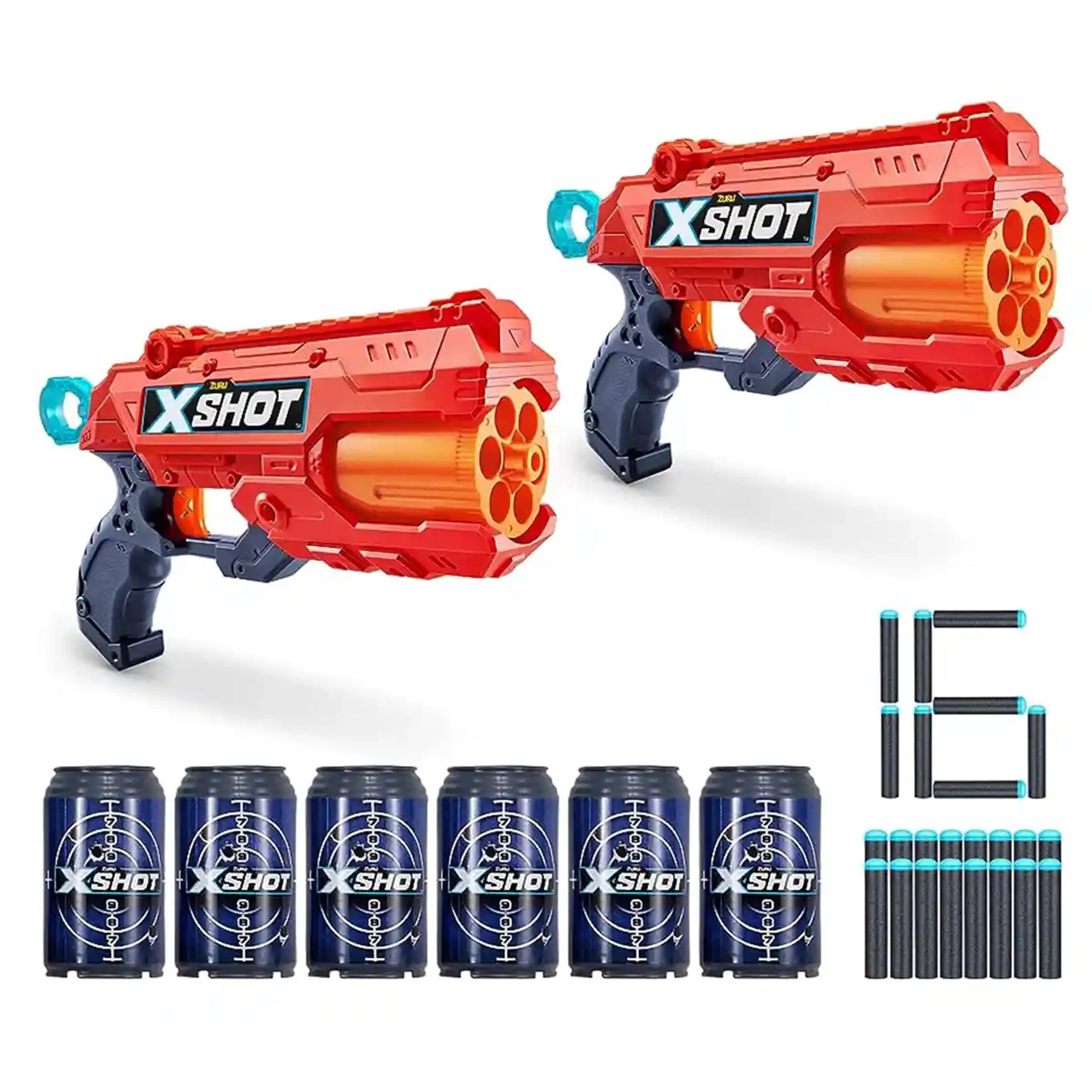 X-SHOT - Excel-REFLEX 6 Double Pack (2 Shooters, 3Cans,16Darts)