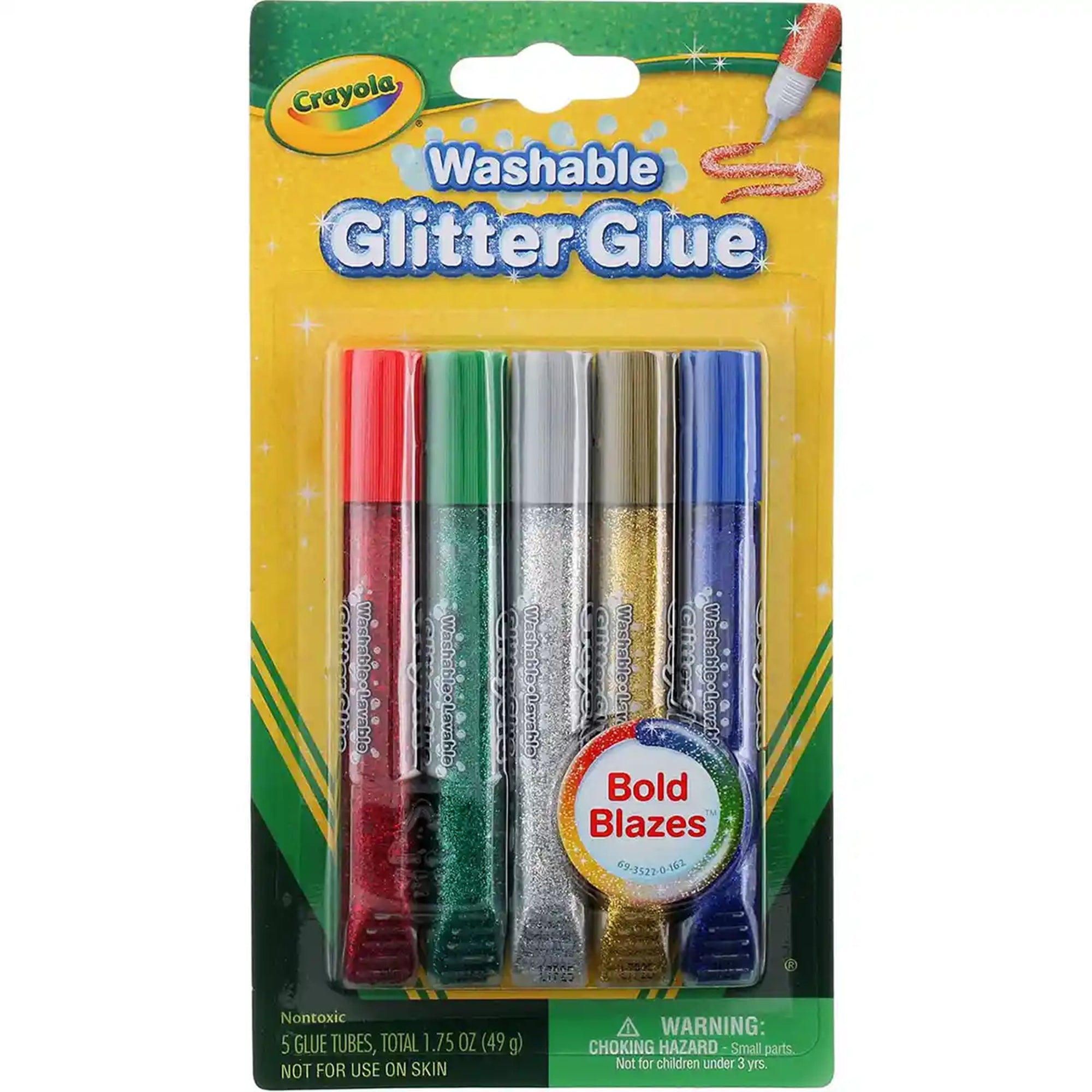 5 ct. Washable Glitter Glue, Bold Blazes