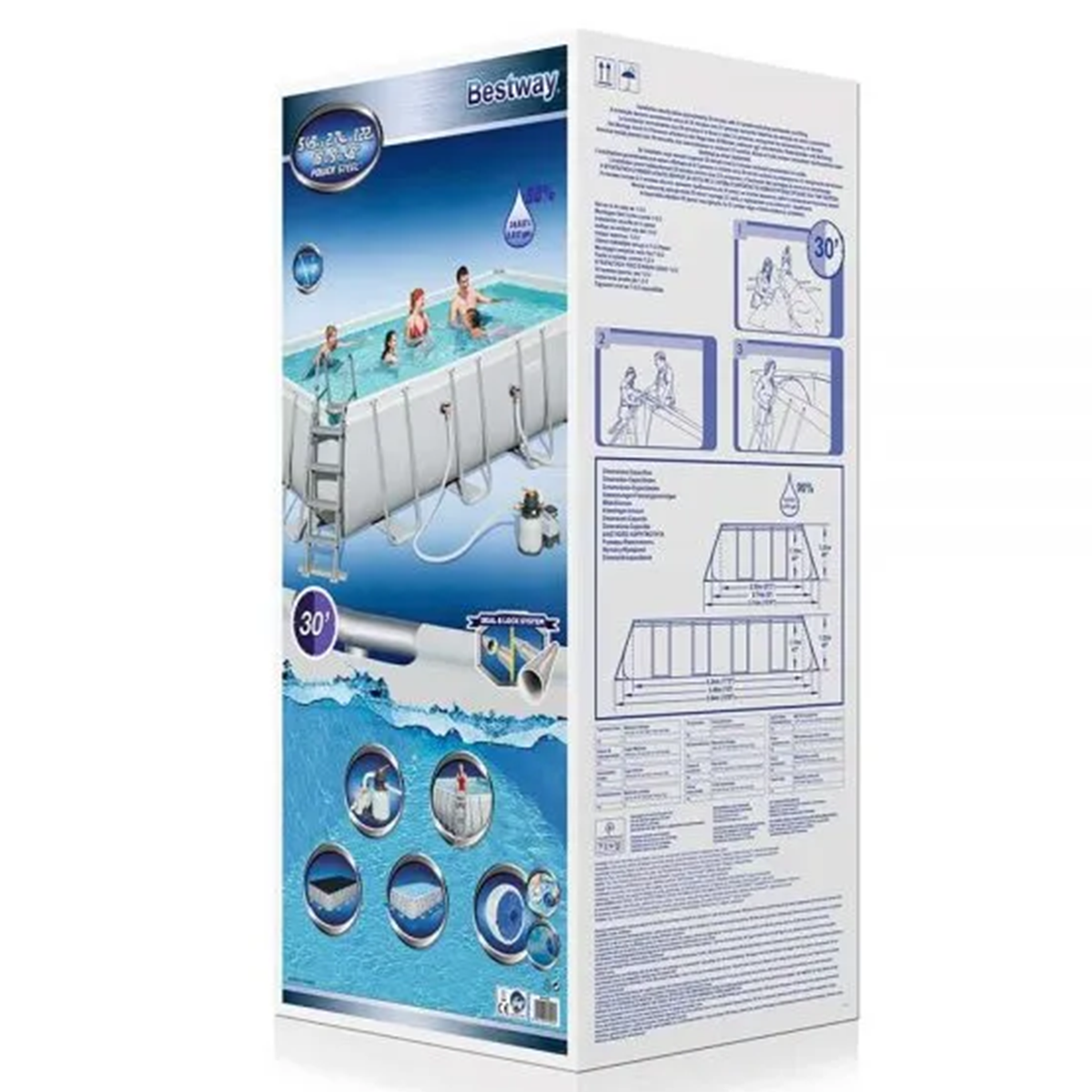 Bestway Pool Set Rectangular 549x274x122
