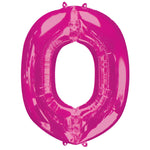 L34 NUMBER 0 PINK SUPERSHAPE BALLOON