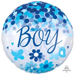 P60 BABY BOY CONFETTI BALLOON 28in