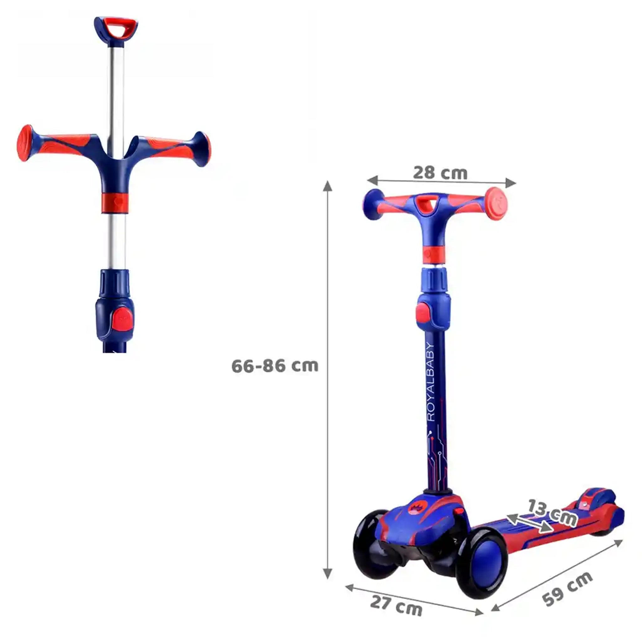 PATENT T-BAR SUSPENSION SCOOTER DARK BLUE