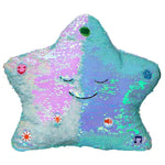 NEW My Dua Star Light & Sound Sequins Pillow (Light Blue / Pearl)