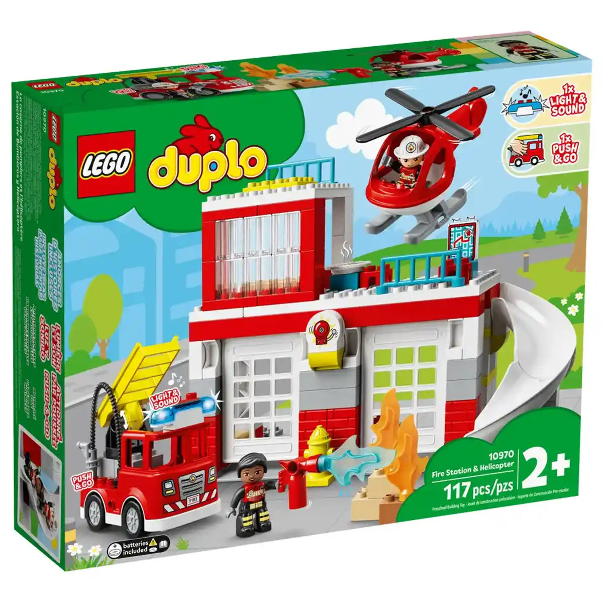 LEGO DUPLO Rescue Fire Station & Helicopter 10970 Building Toy (117 Pieces)