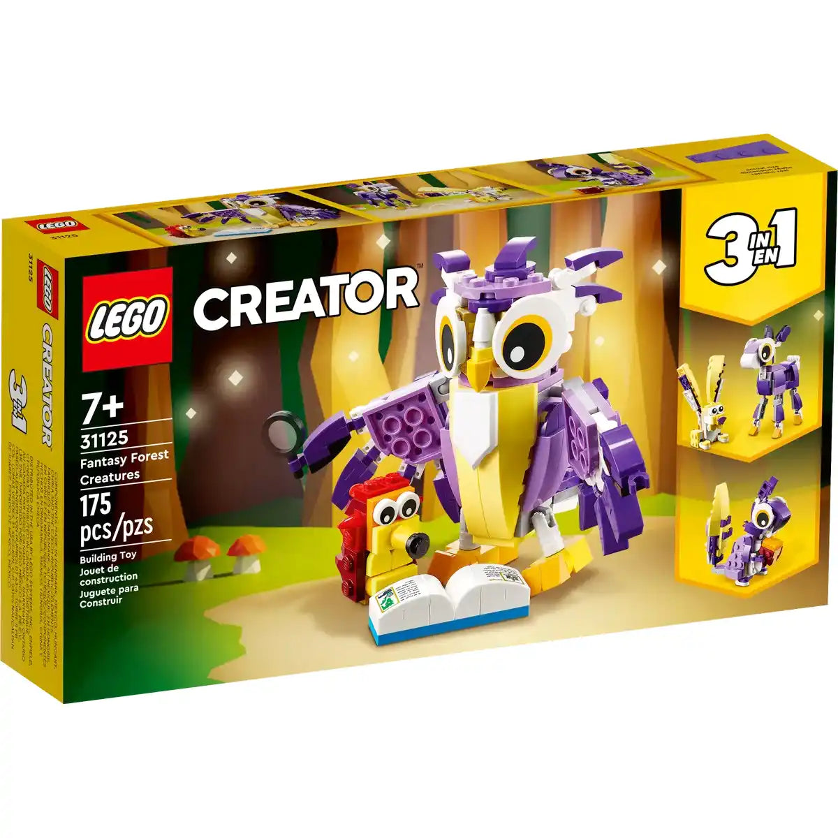 LEGO Creator 3in1 Fantasy Forest Creatures 31125 Aged 7+ (175 Pieces)