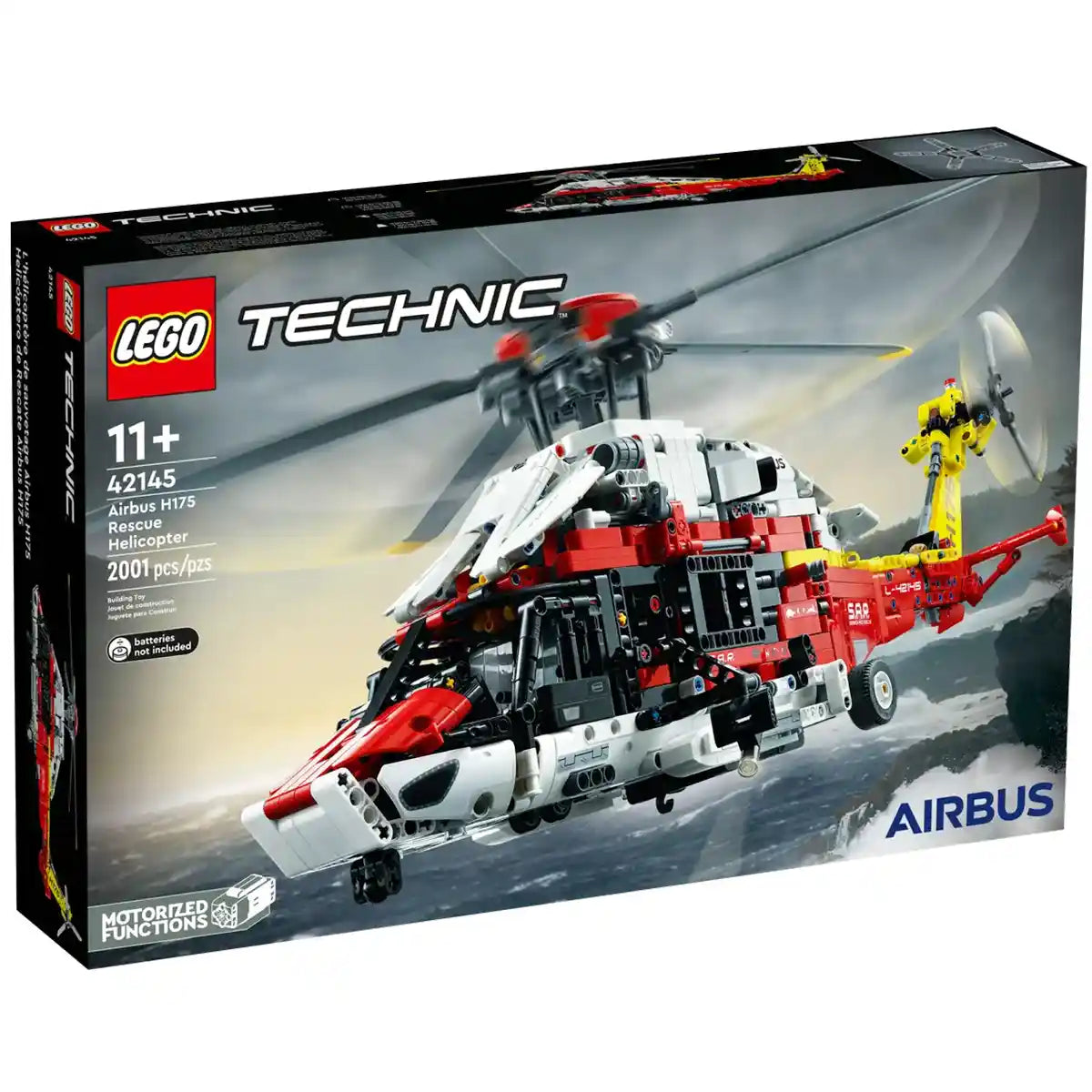 LEGO Technic Airbus H175 Rescue Helicopter 42145 Model Building Kit (2,001 Pieces)
