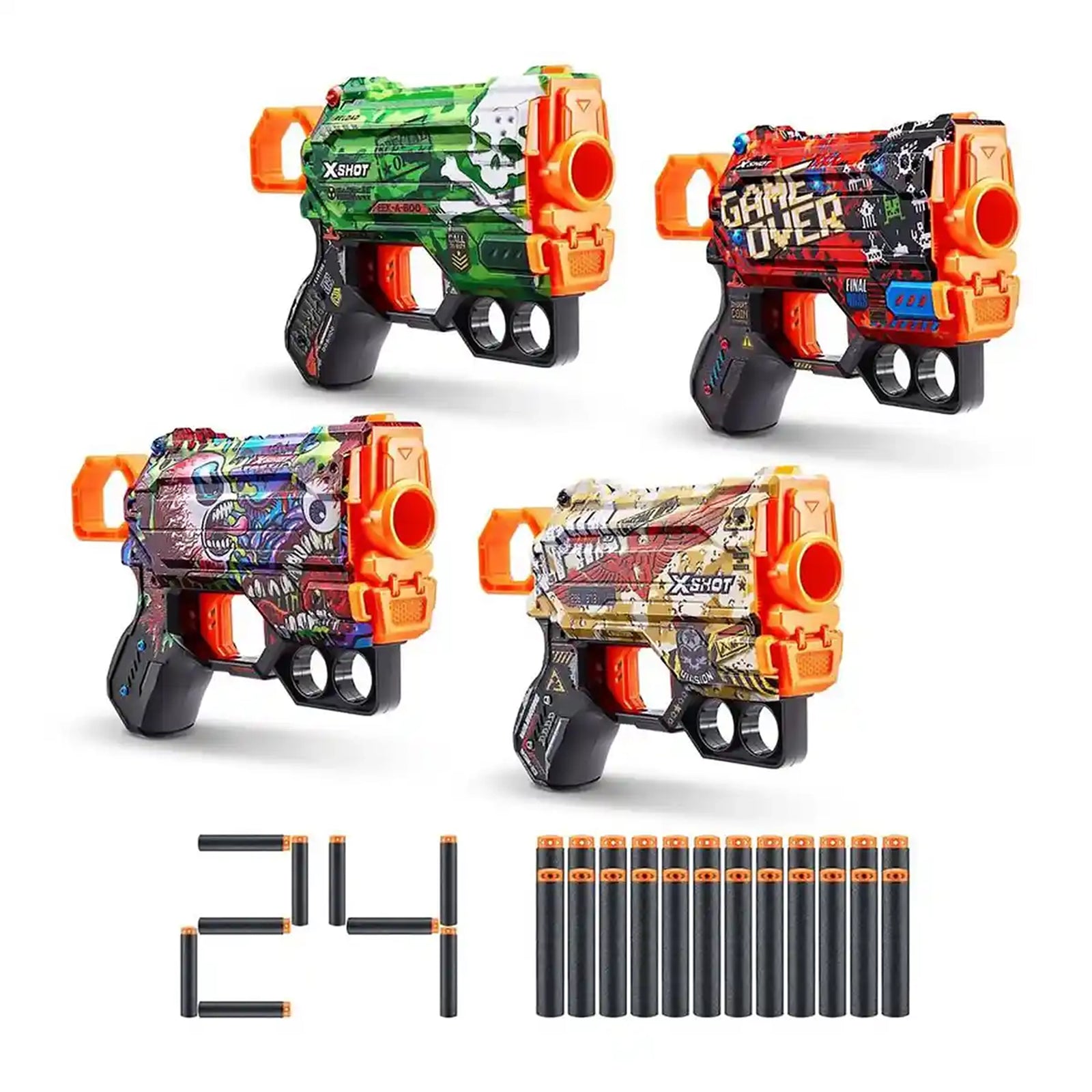 X-Shot Skins Menace 4Pk (24Darts)