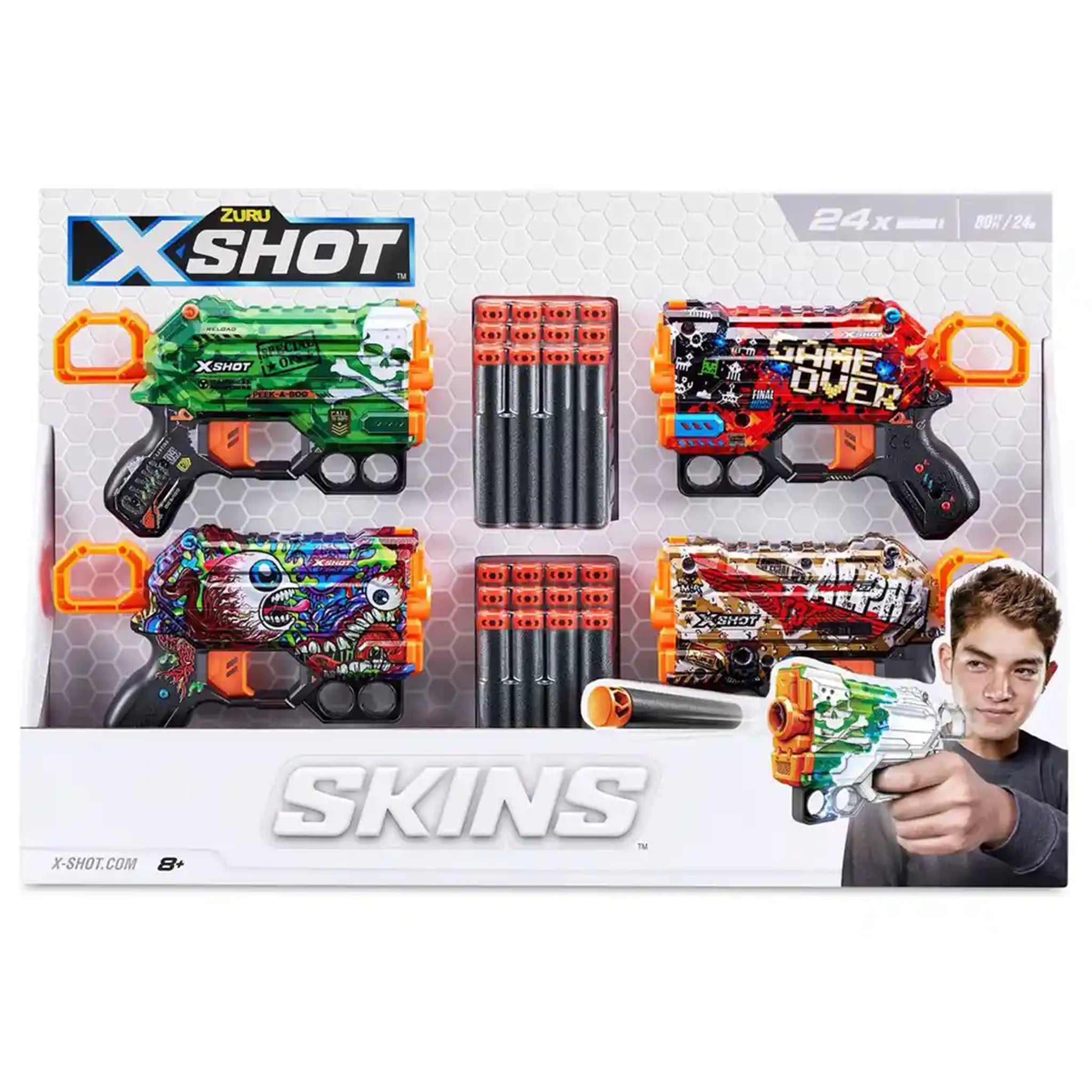 X-Shot Skins Menace 4Pk (24Darts)