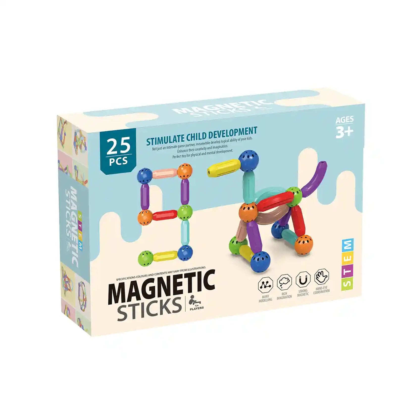 MAGNETIC BUILDING BLOCKS 25PCS 3YRS+