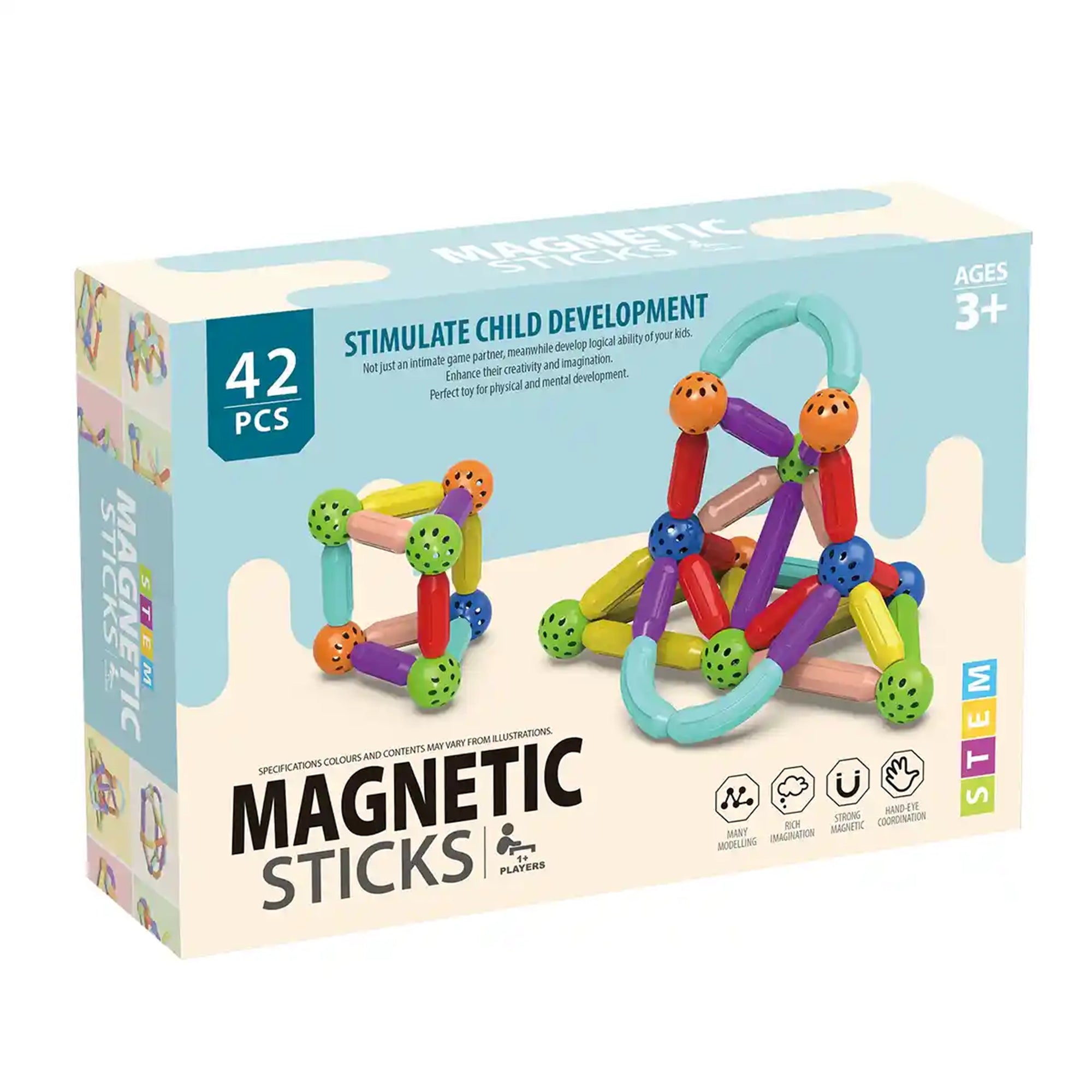 MAGNETIC BUILDING BLOCKS 42PCS 3YRS+