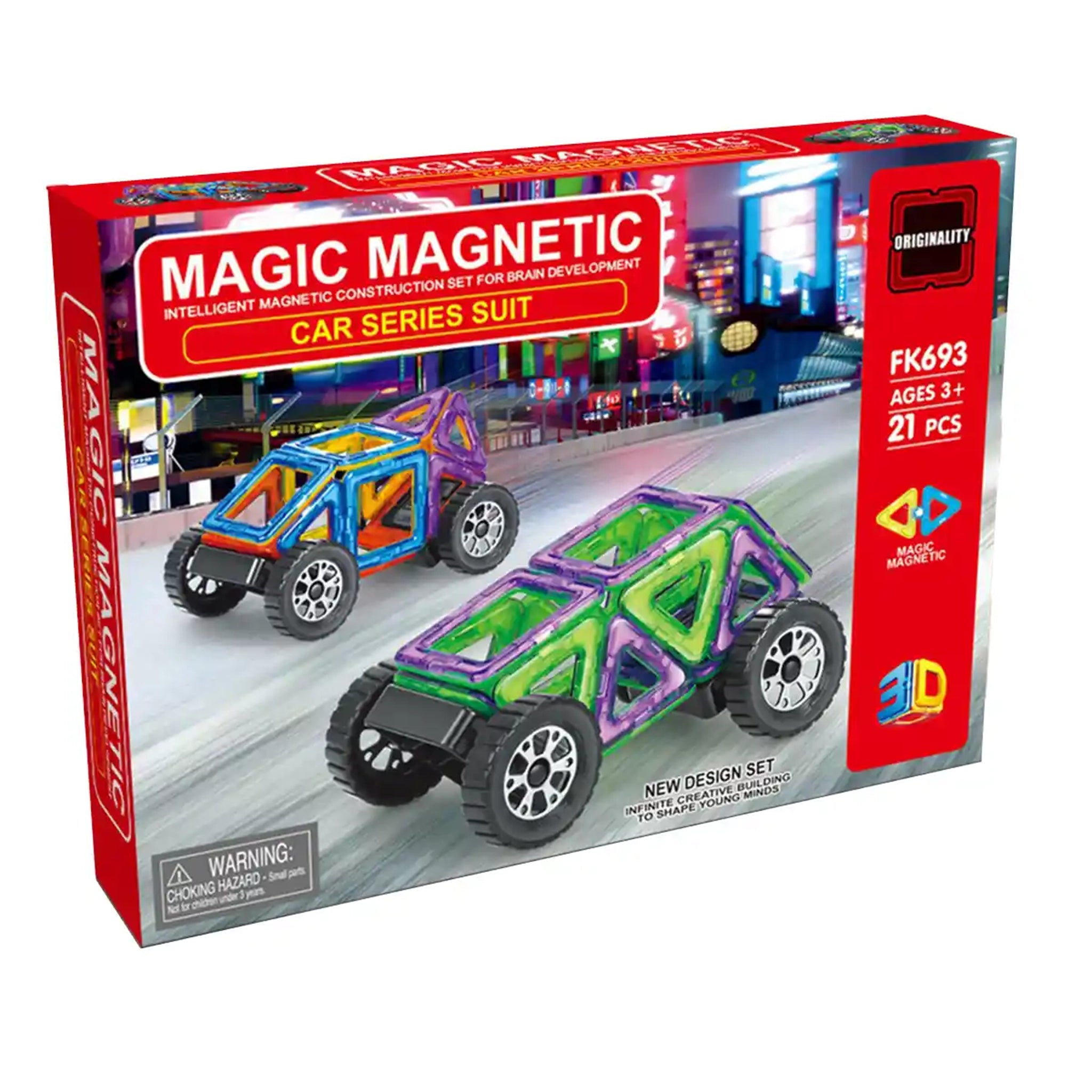 MAGNETIC BUILDING BLOCKS 21PCS 3YRS+