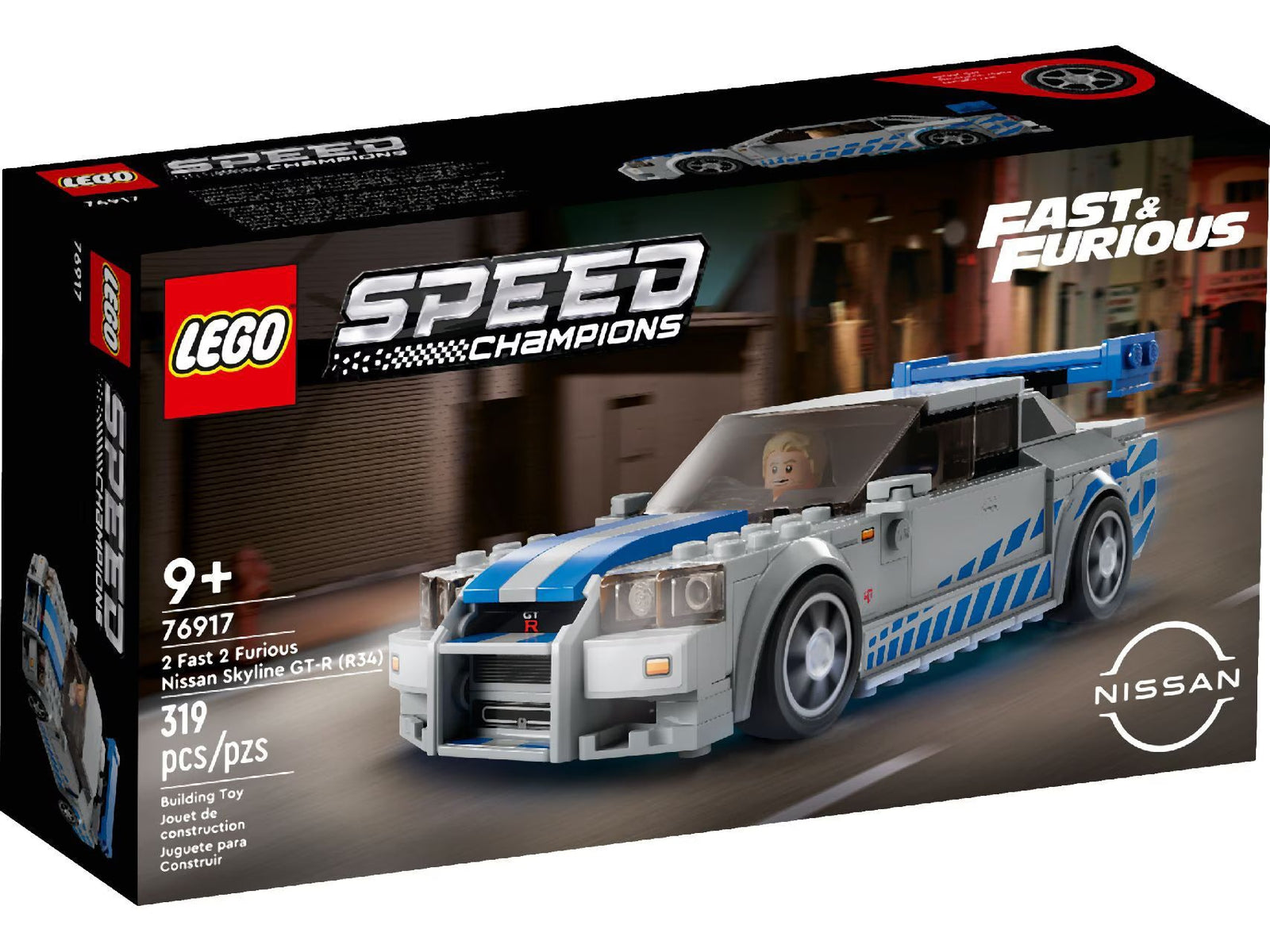 LEGO® Speed Champions 2 Fast 2 Furious Nissan Skyline GT-R (R34) 76917 (319 Pieces)