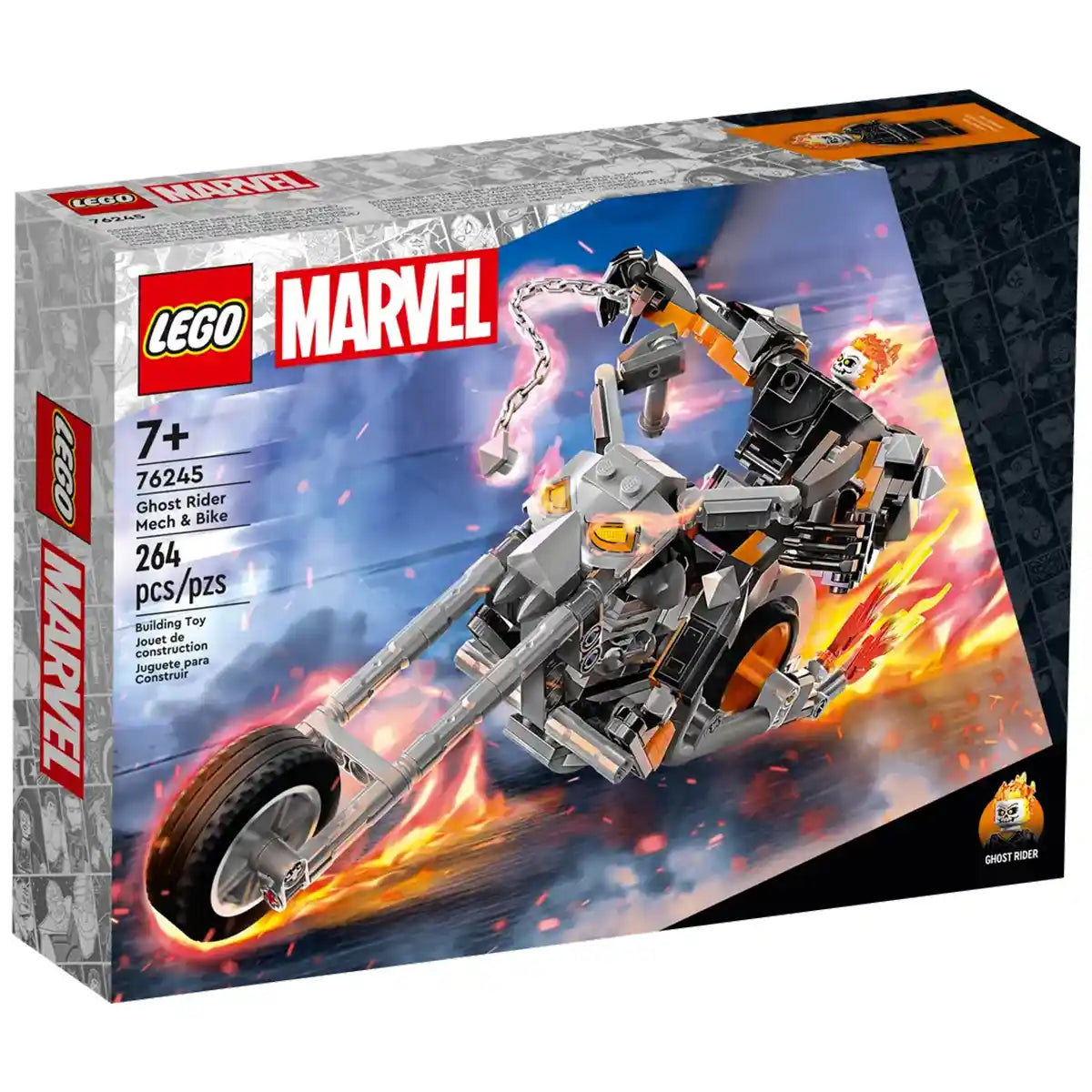 LEGO Marvel Ghost Rider Mech & Bike 76245 Building Toy Set (264 Pieces)