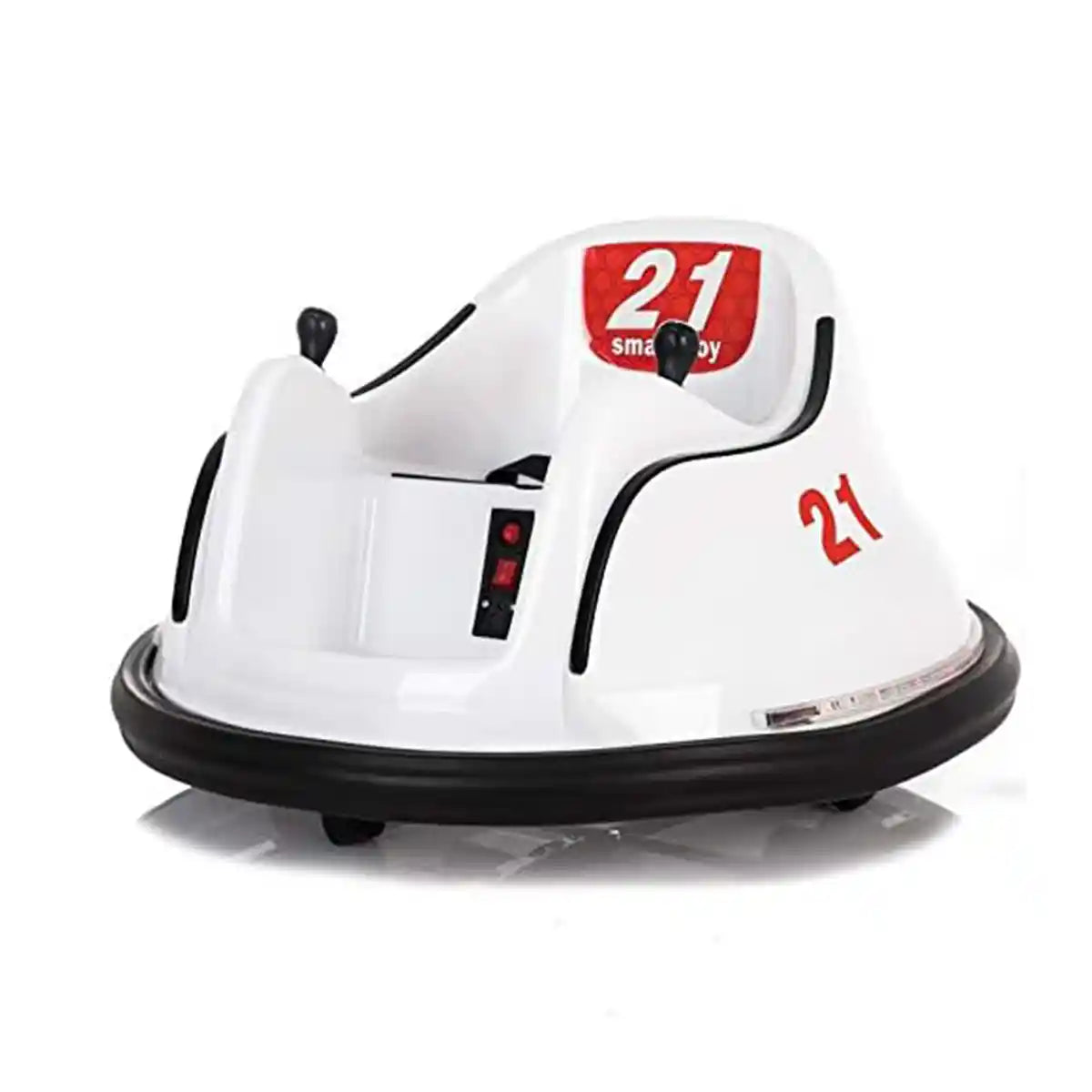 Bumper Spinning 360° Ride On Car White W/ 2motors