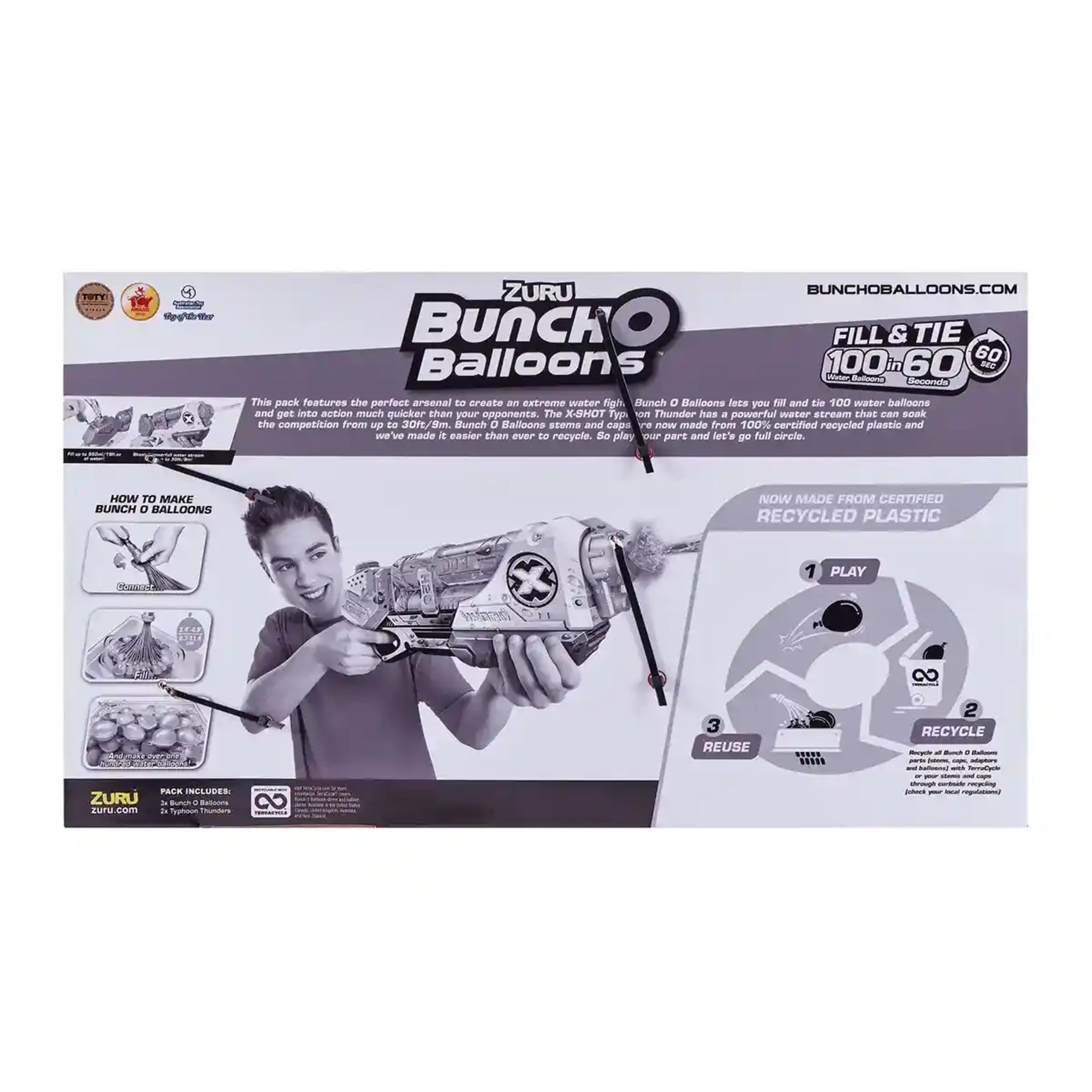 X-Shot BOB Water Blaster 2 Medium Typhoon Thunders With 3 BOB