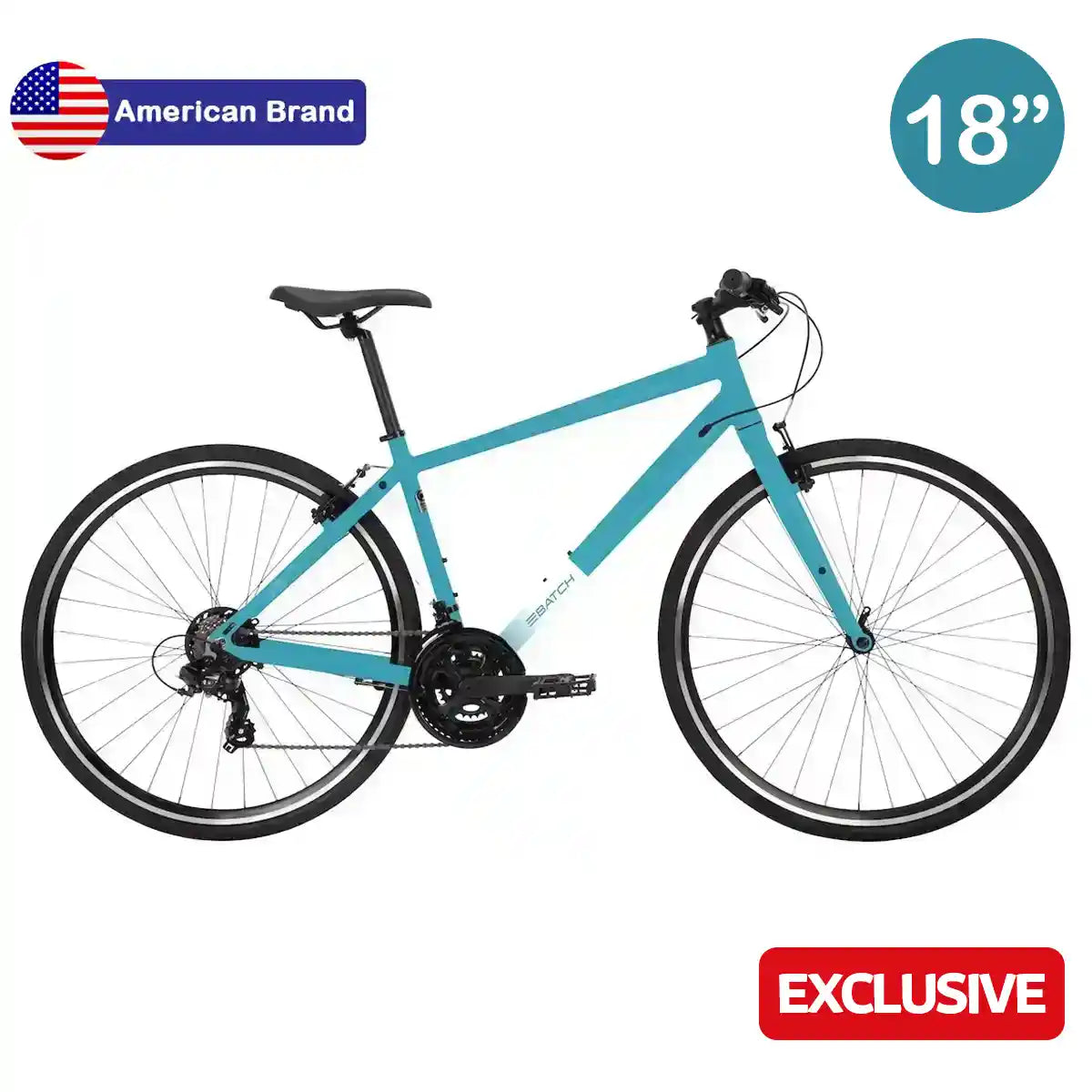 Batch Fitness Hybrid Bikes 700c Med Blue 18"