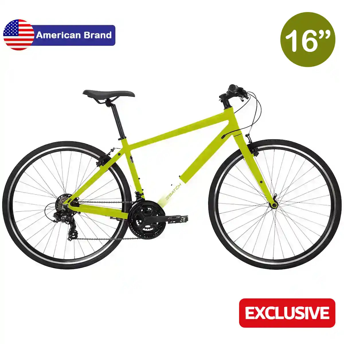 BATCH 16" FITNESS HYBRID BIKE 700C SMALL YELLOW