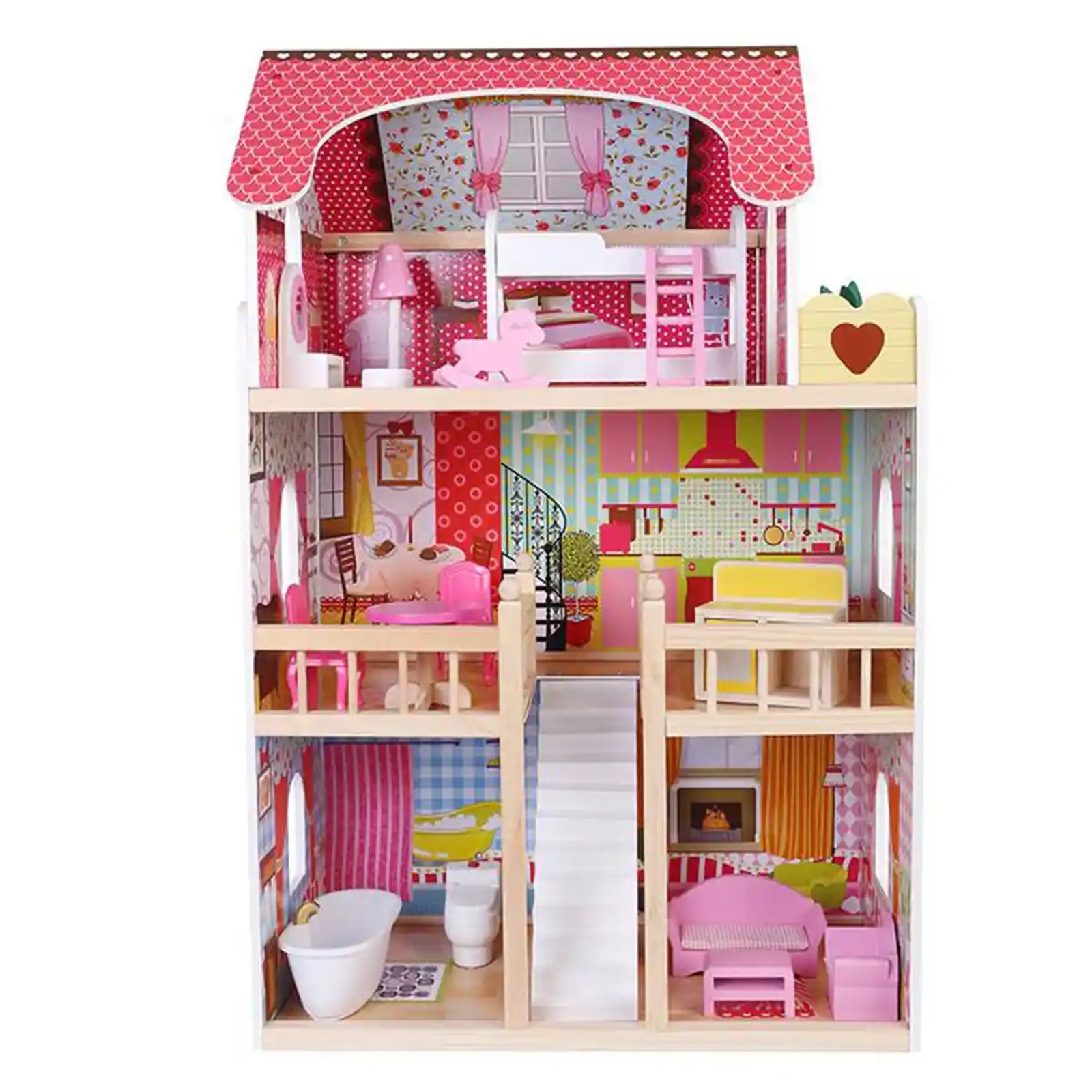Edufun Wooden  Emily's doll house (15 furniture) 3-5YRS