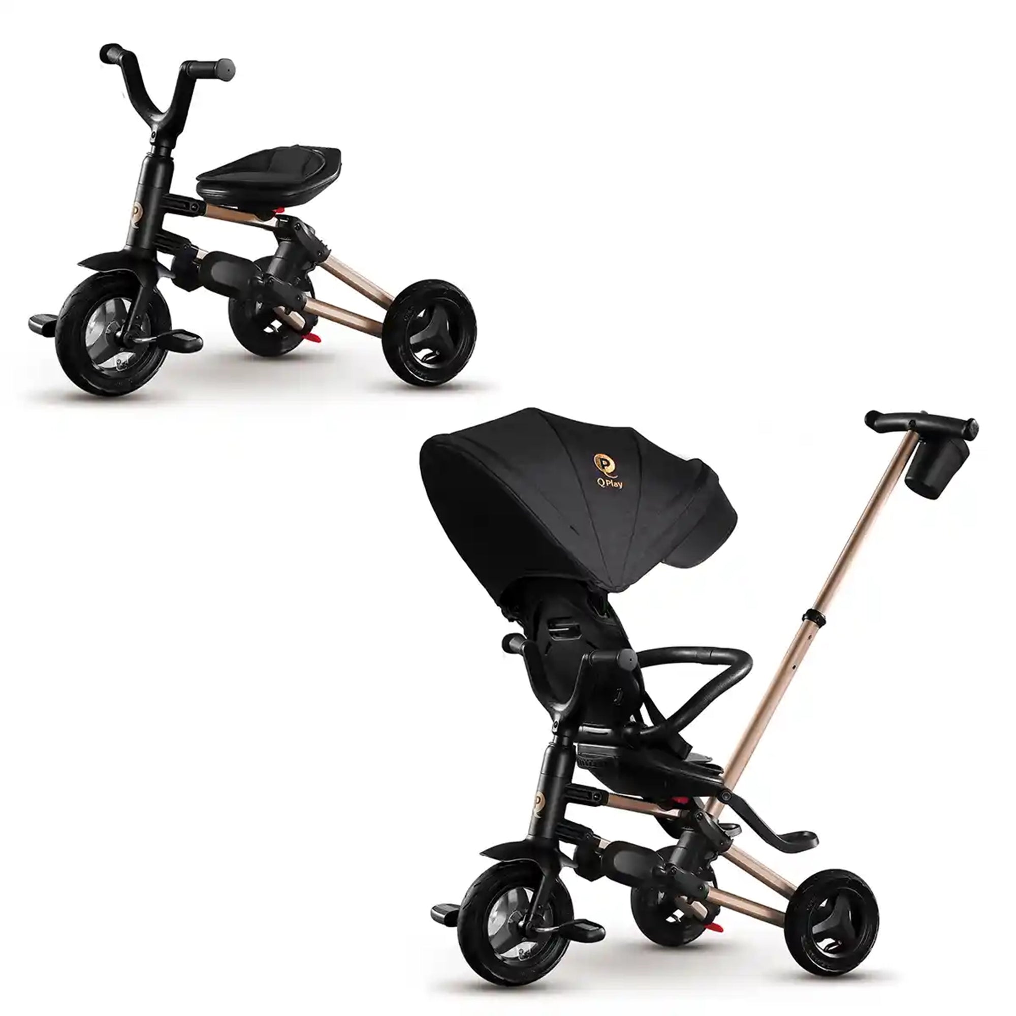 QPLAY NOVA RUBBER folding trike limited version golden