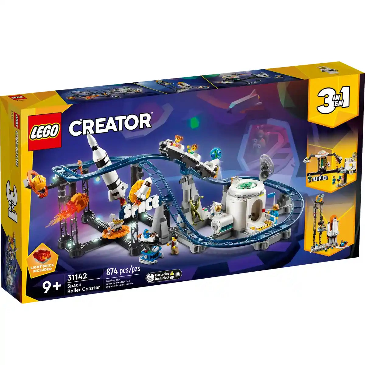 LEGO Creator Space Roller Coaster 31142 Building Toy Set (874 Pieces)