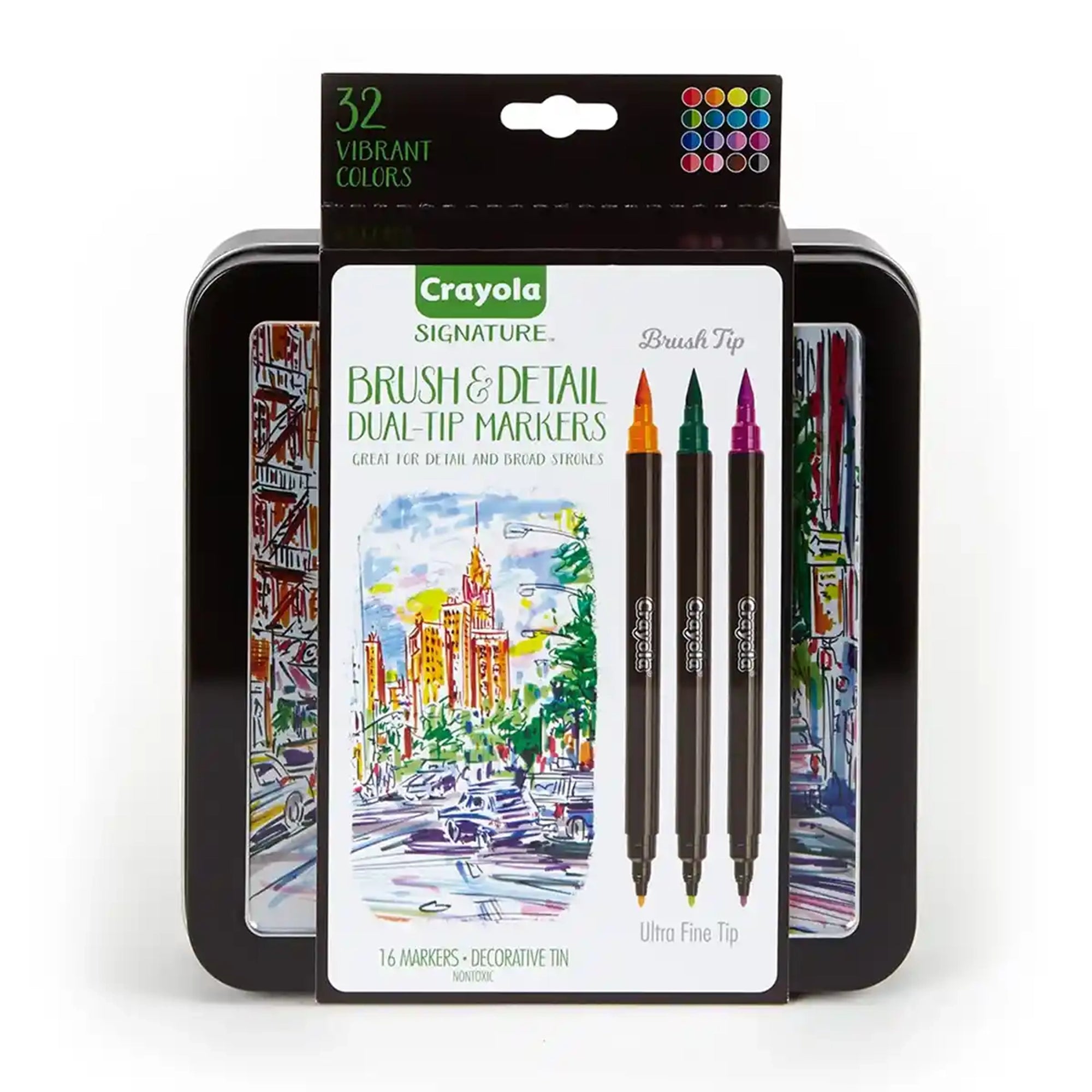 Signature, 16 ct. Brush & Detail Dual-Tip Markers