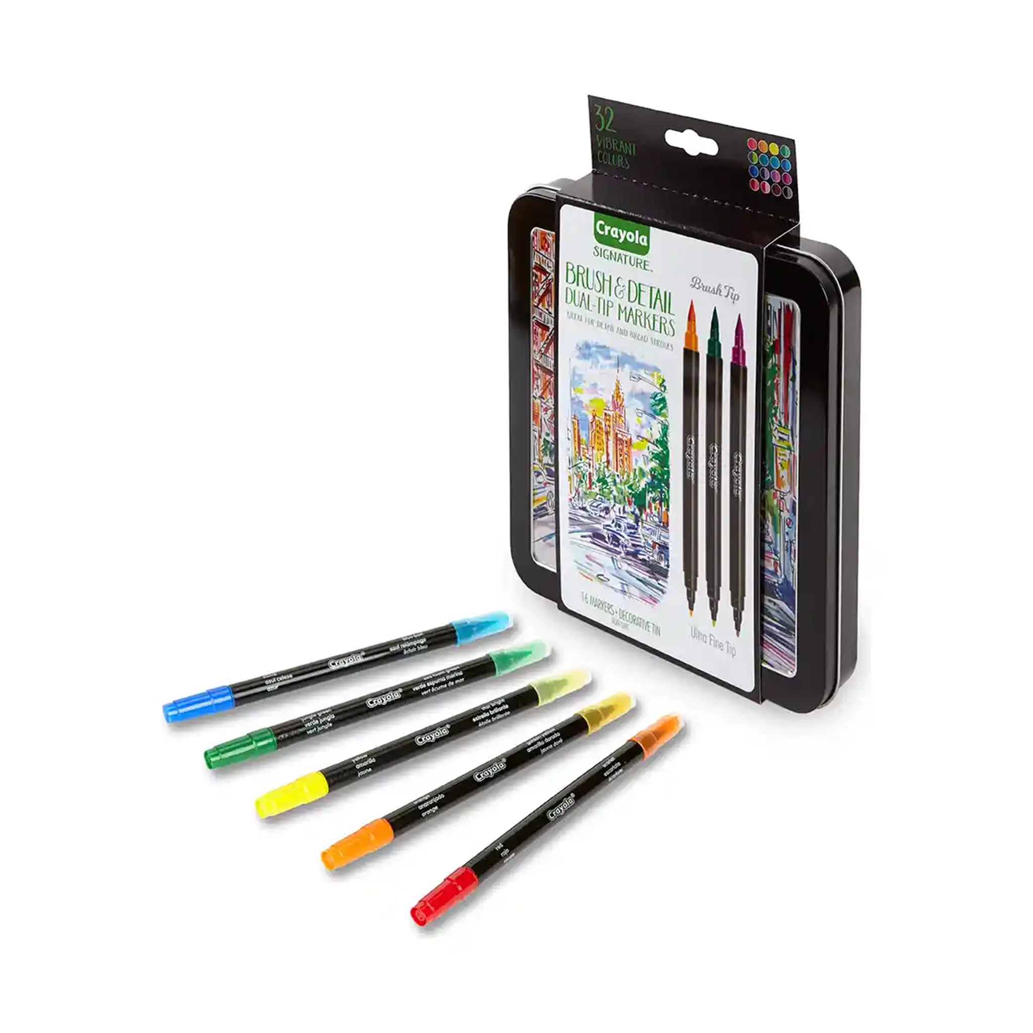 Signature, 16 ct. Brush & Detail Dual-Tip Markers