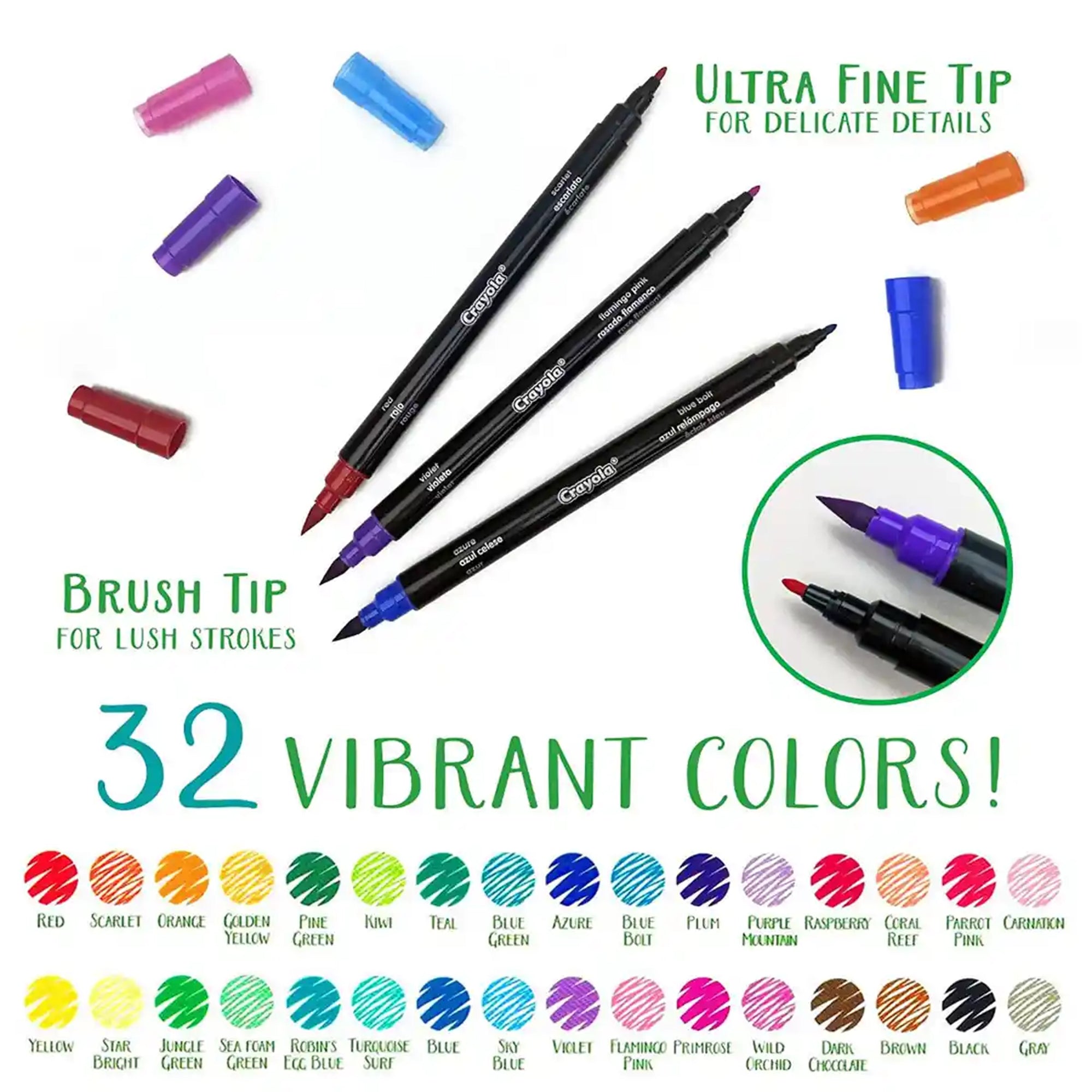 Signature, 16 ct. Brush & Detail Dual-Tip Markers