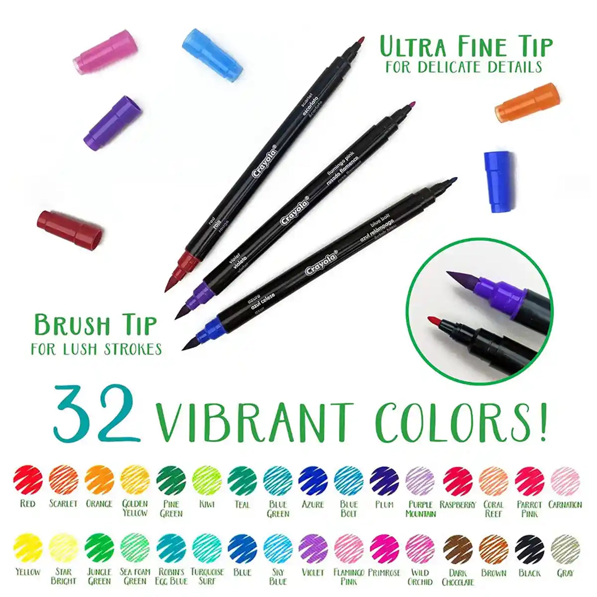 Signature, 16 ct. Brush & Detail Dual-Tip Markers