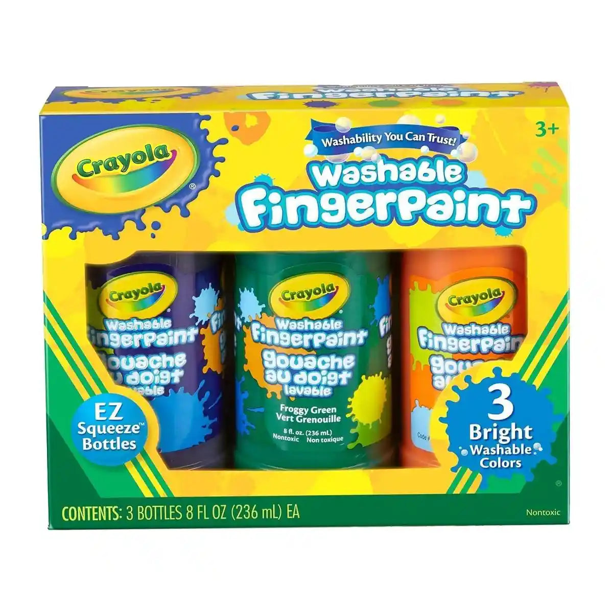 Crayola 3 Ct. 8-Oz. Washable Finger paint Bright Colors