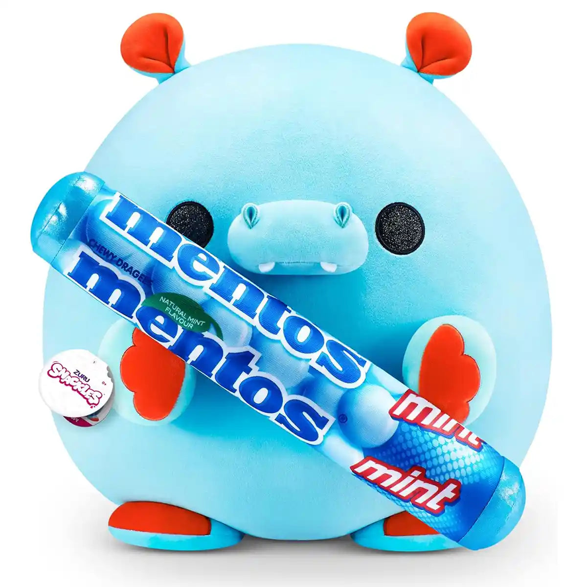 Snackles Medium - Hippo holding PLUSH Mentos Mint Flavor
