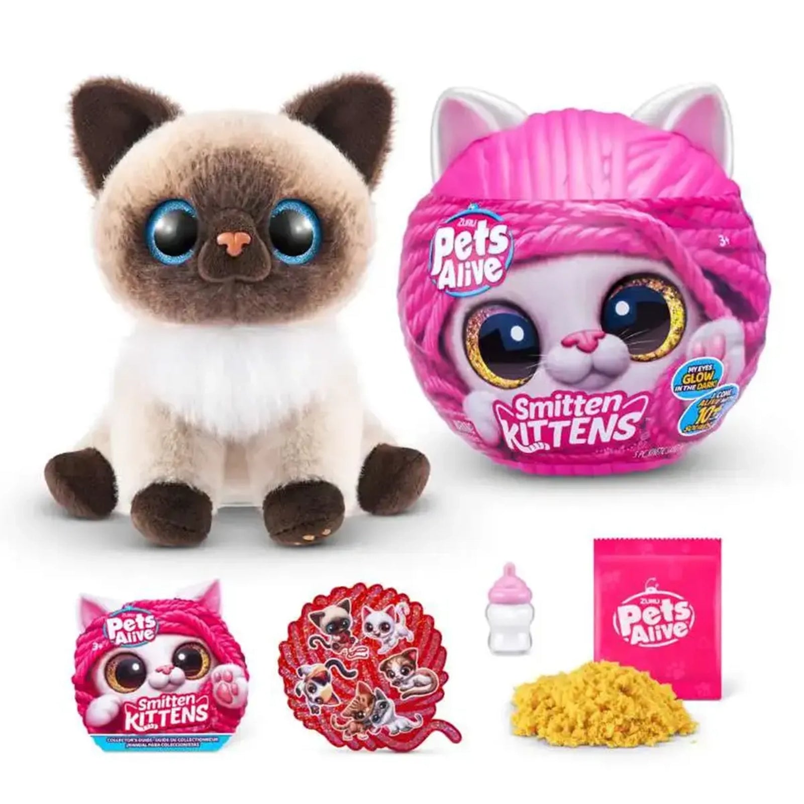 PETS ALIVE-SMITTEN KITTENS- SERIES 1 INTERACTIVE PLUSH,Bulk,8pcs,No  Inner,STD Color Assortment