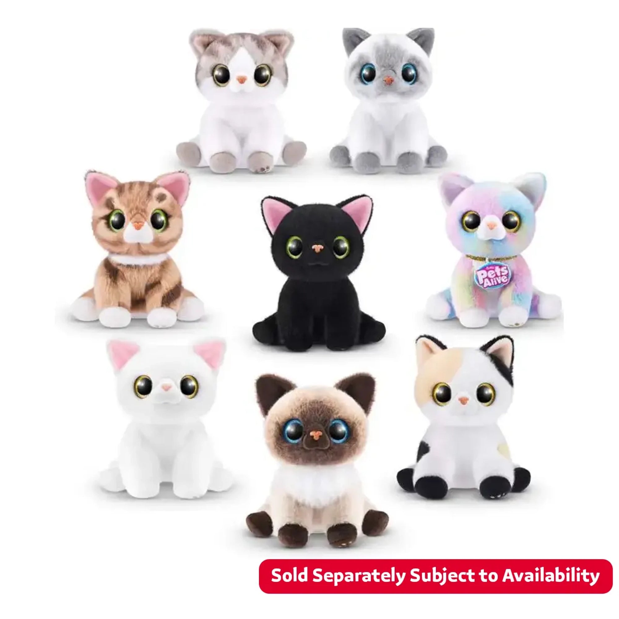 PETS ALIVE-SMITTEN KITTENS- SERIES 1 INTERACTIVE PLUSH,Bulk,8pcs,No  Inner,STD Color Assortment