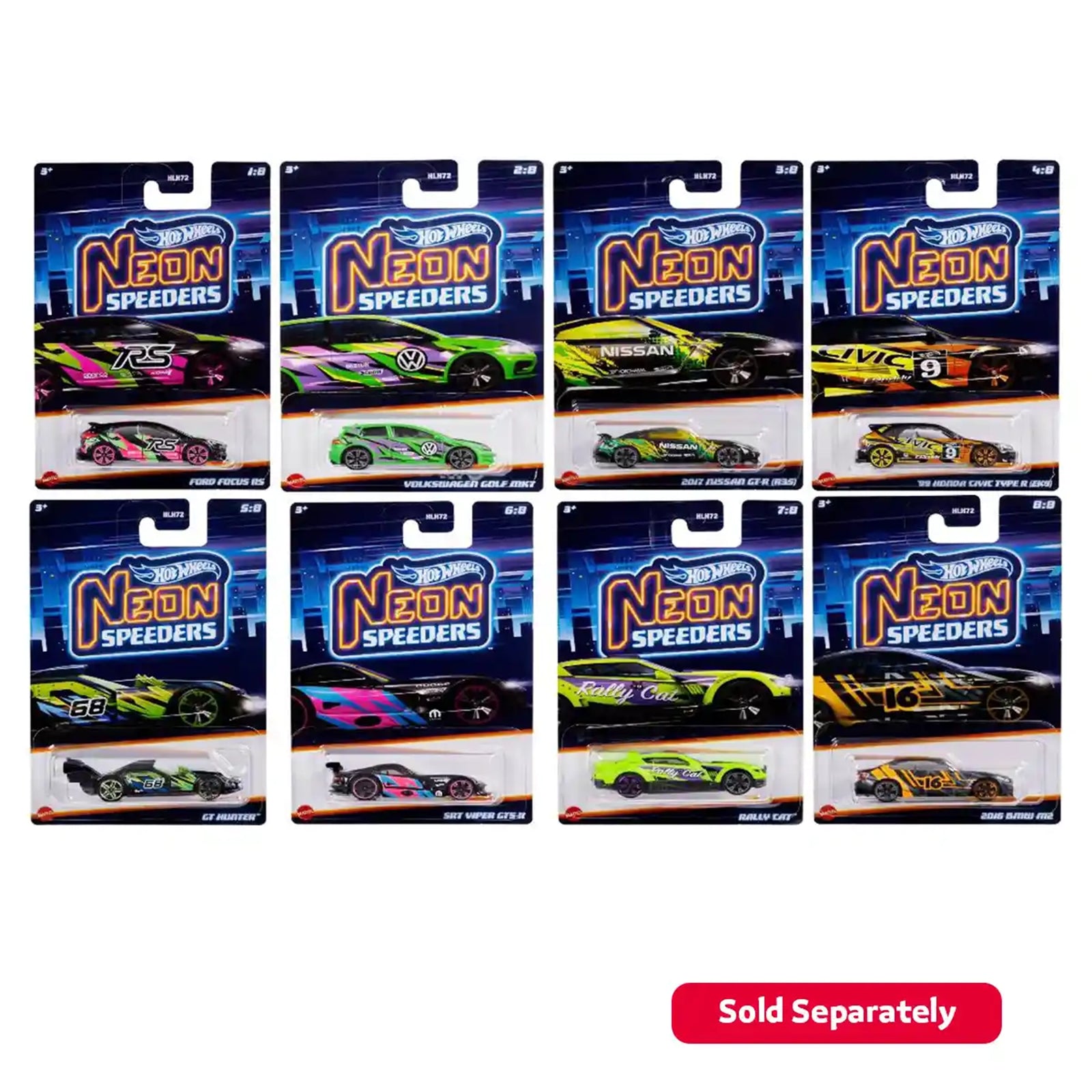 Hot Wheels Themed Neon Speeders Asst.