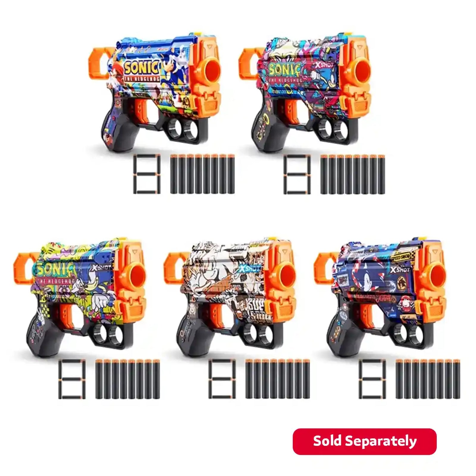 X-Shot Skins Menace Sonic Blue (8 Darts)