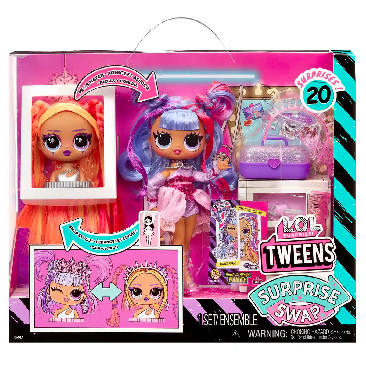 L.O.L. Surprise Tweens Surprise Swap Fashion Doll (Buns-2-Braids Bailey)