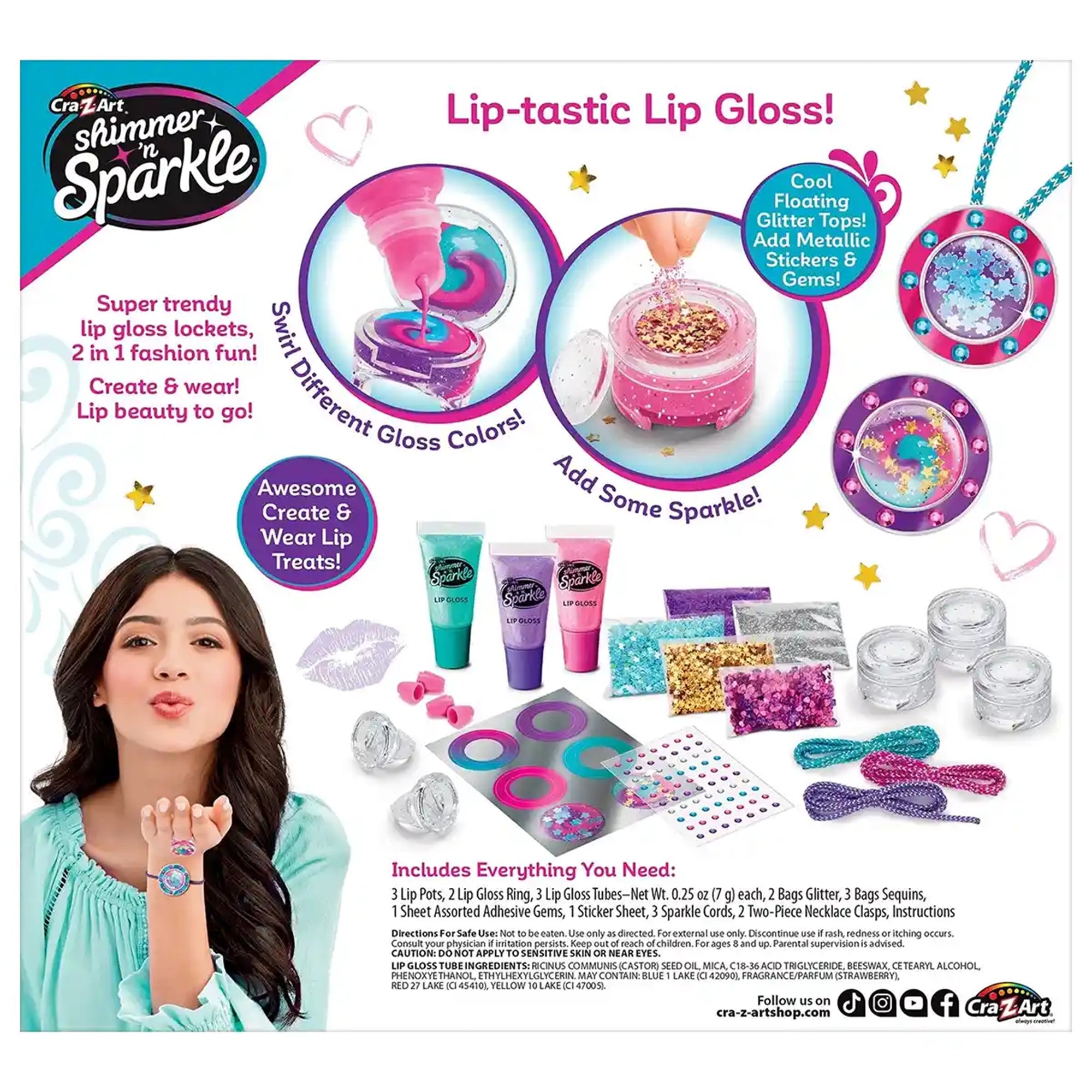 SNS Glitter & Gem Lip Gloss Locket